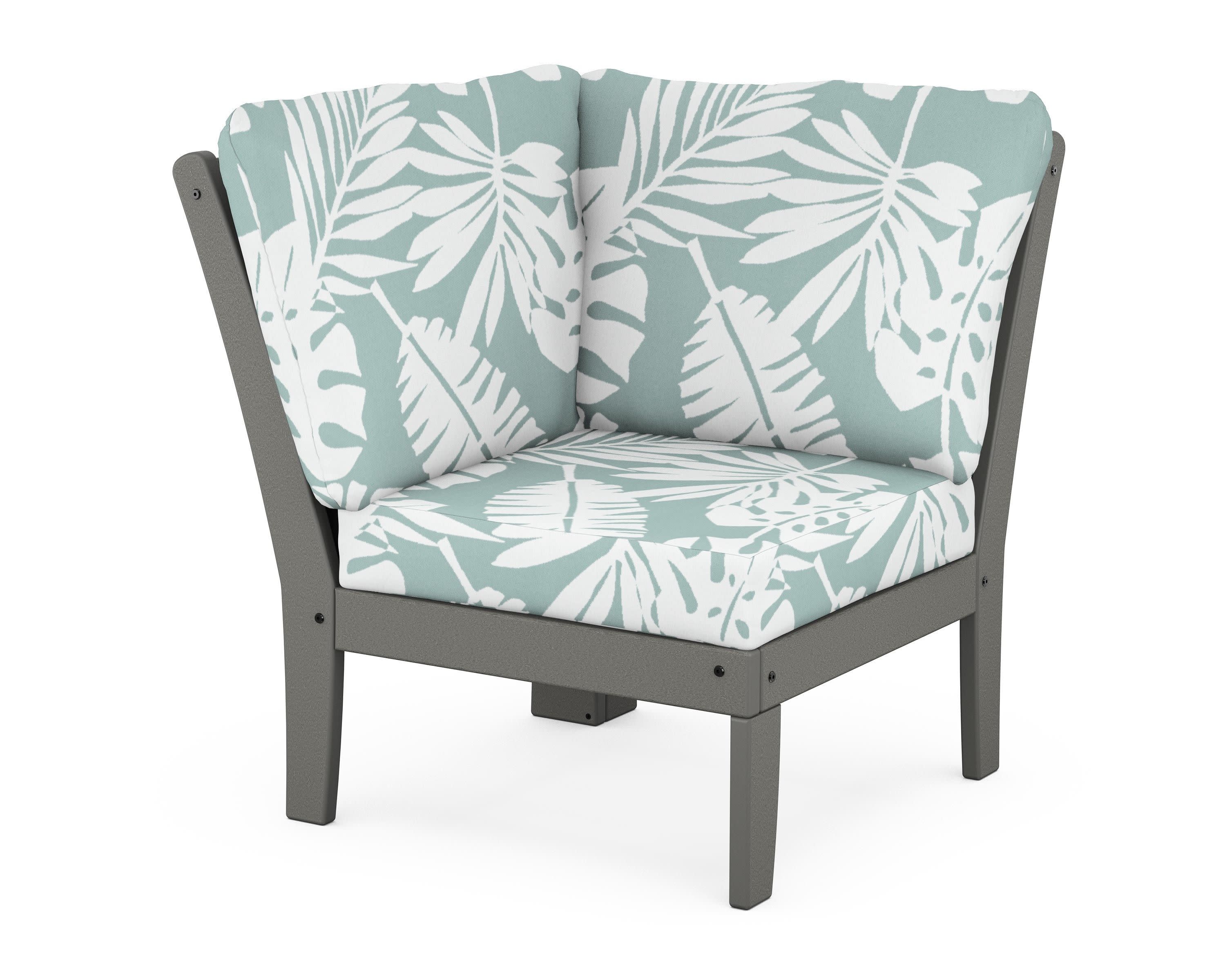 Braxton Modular Corner Chair in Slate Grey / Leaf Glacier Spa
