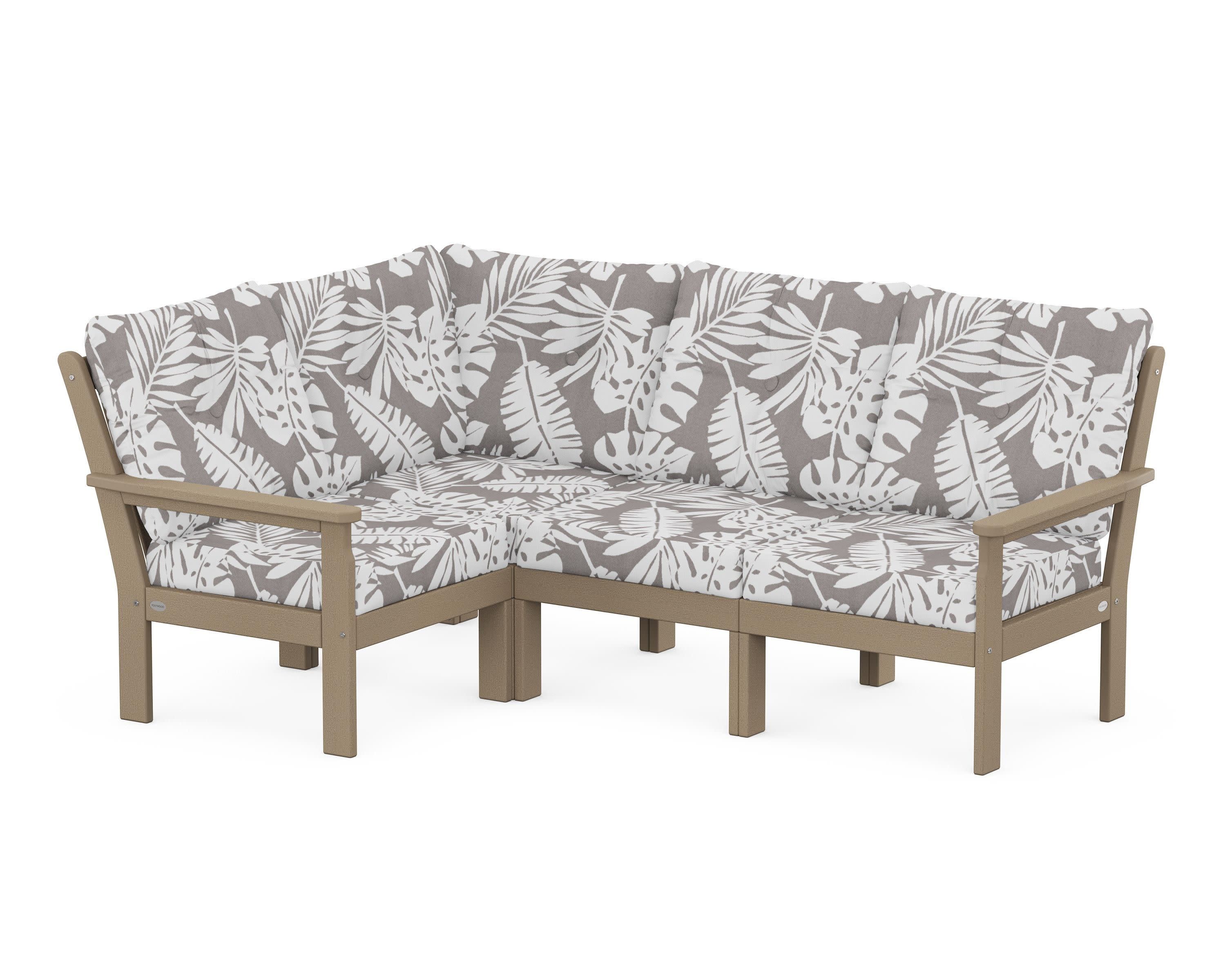 Vineyard 4-Piece Sectional in Vintage Sahara / Leaf Grey Mist