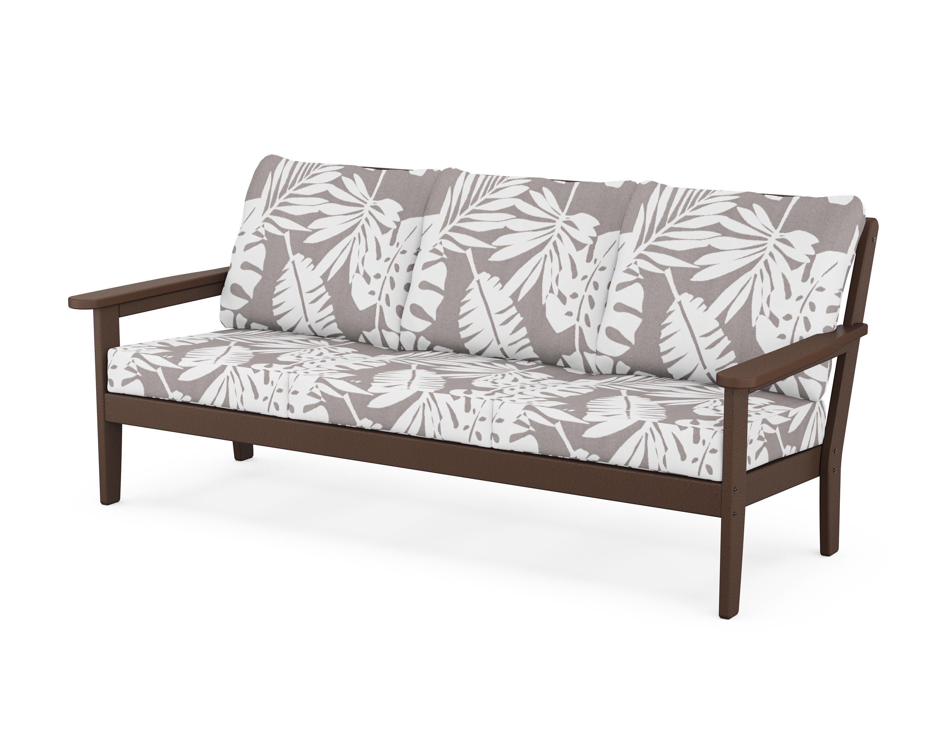 Cottage Deep Seating Sofa in Mahogany / Leaf Grey Mist
