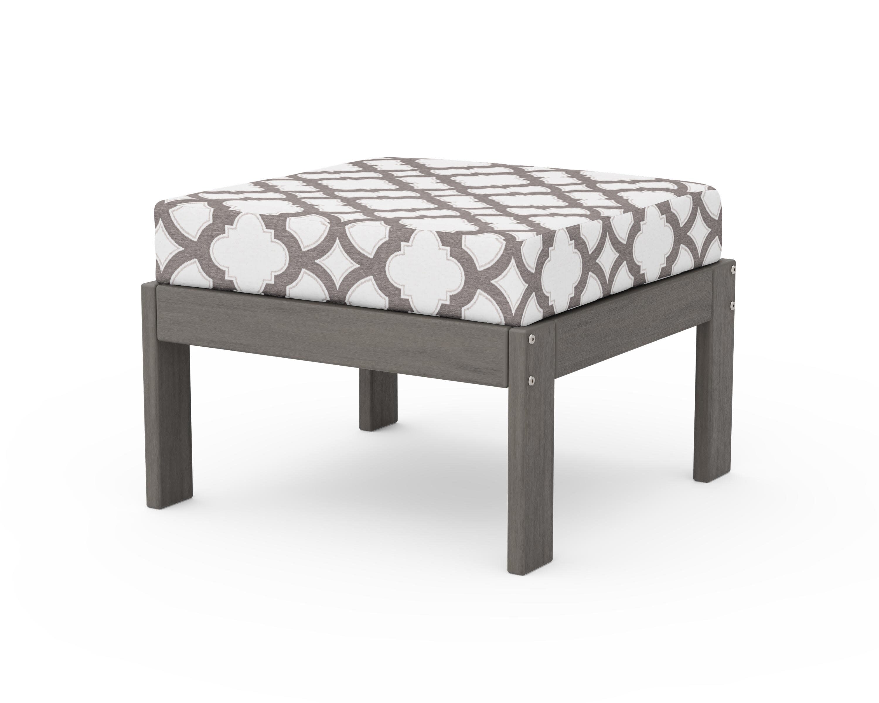 Vineyard Modular Ottoman in Driftwood / Trellis Grey Mist