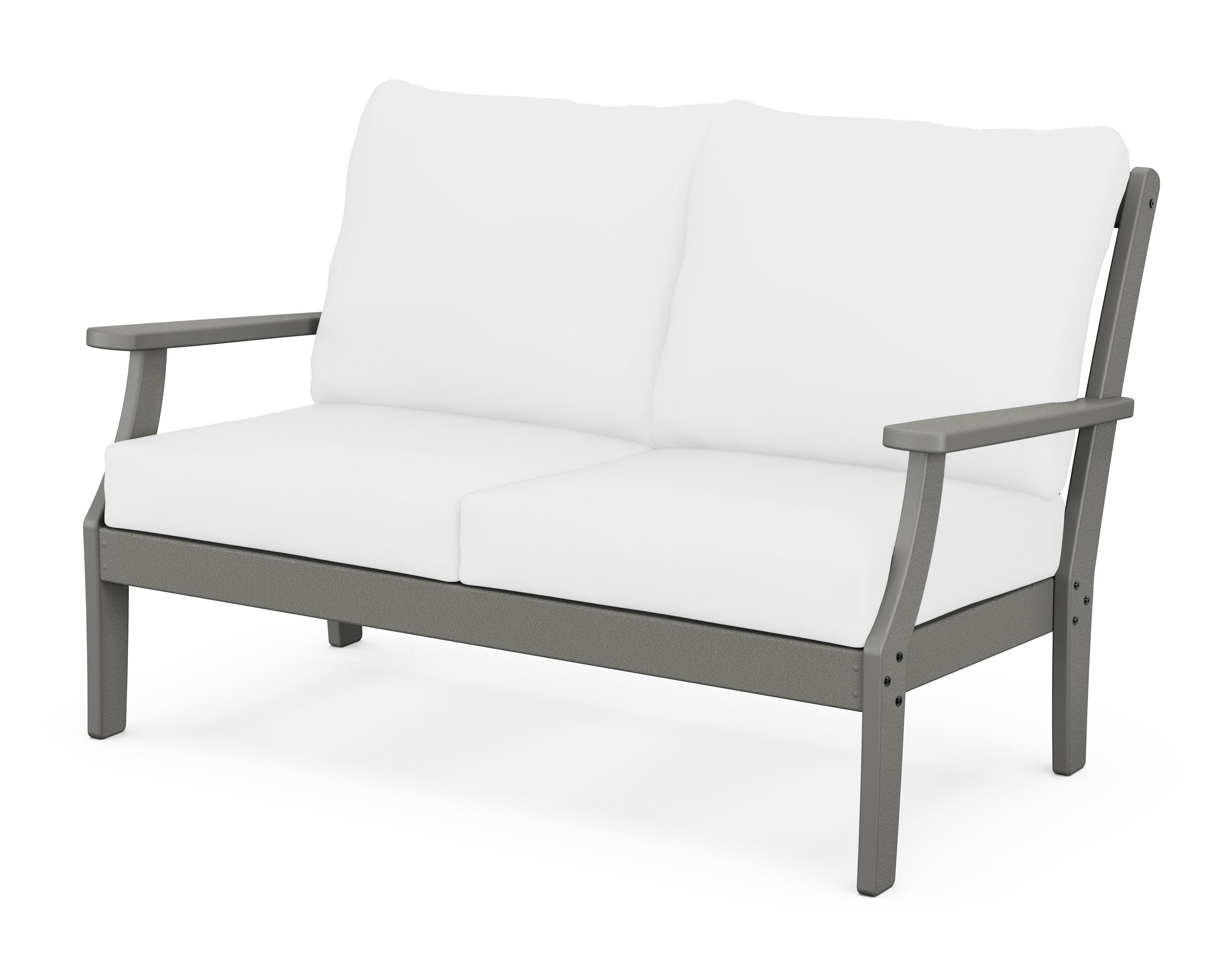 Braxton Deep Seating Loveseat in Slate Grey / Natural