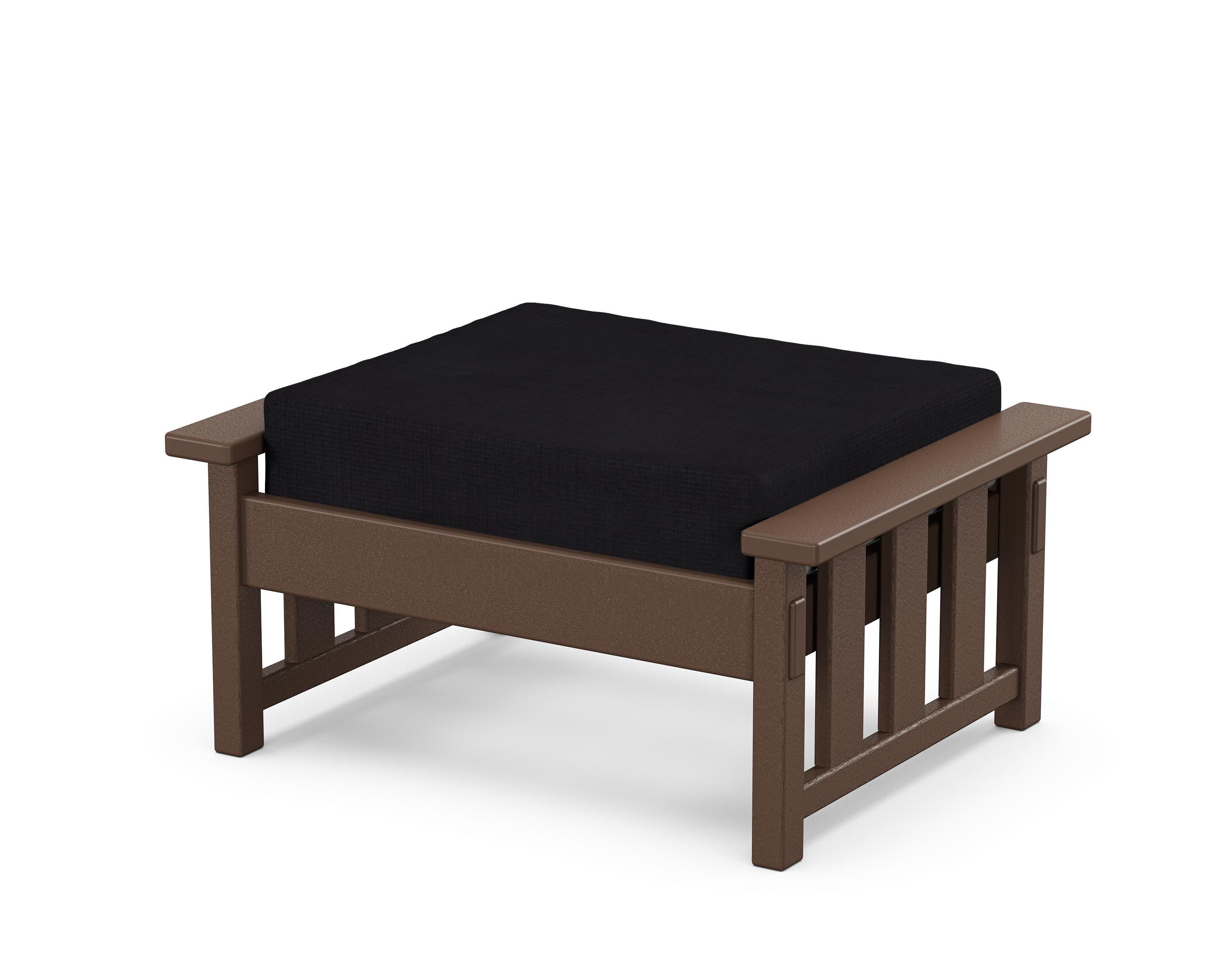 Acadia Deep Seating Ottoman in Mahogany / Midnight Linen