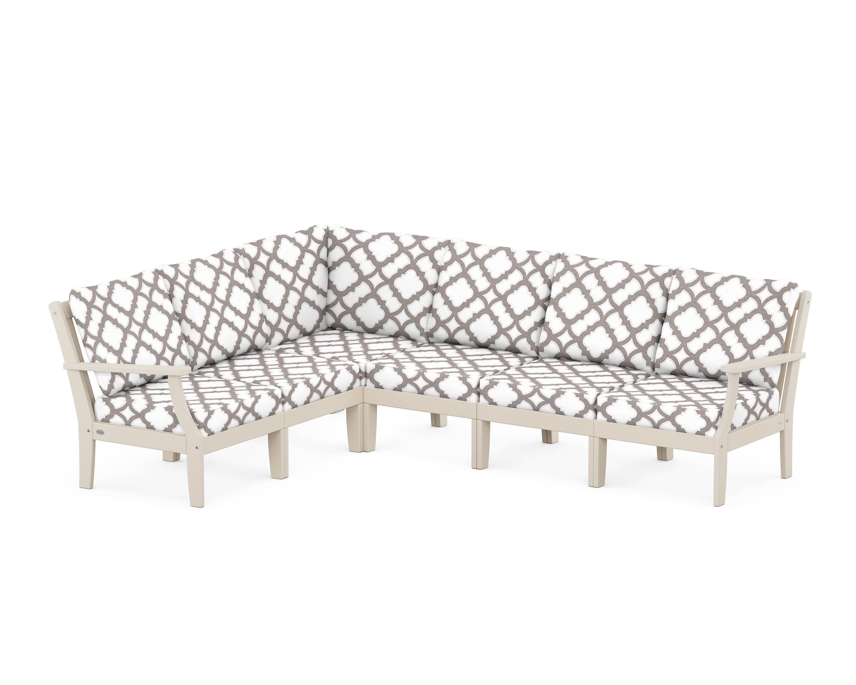 Braxton Modular 6-Piece Deep Seating Set in Sand / Trellis Grey Mist