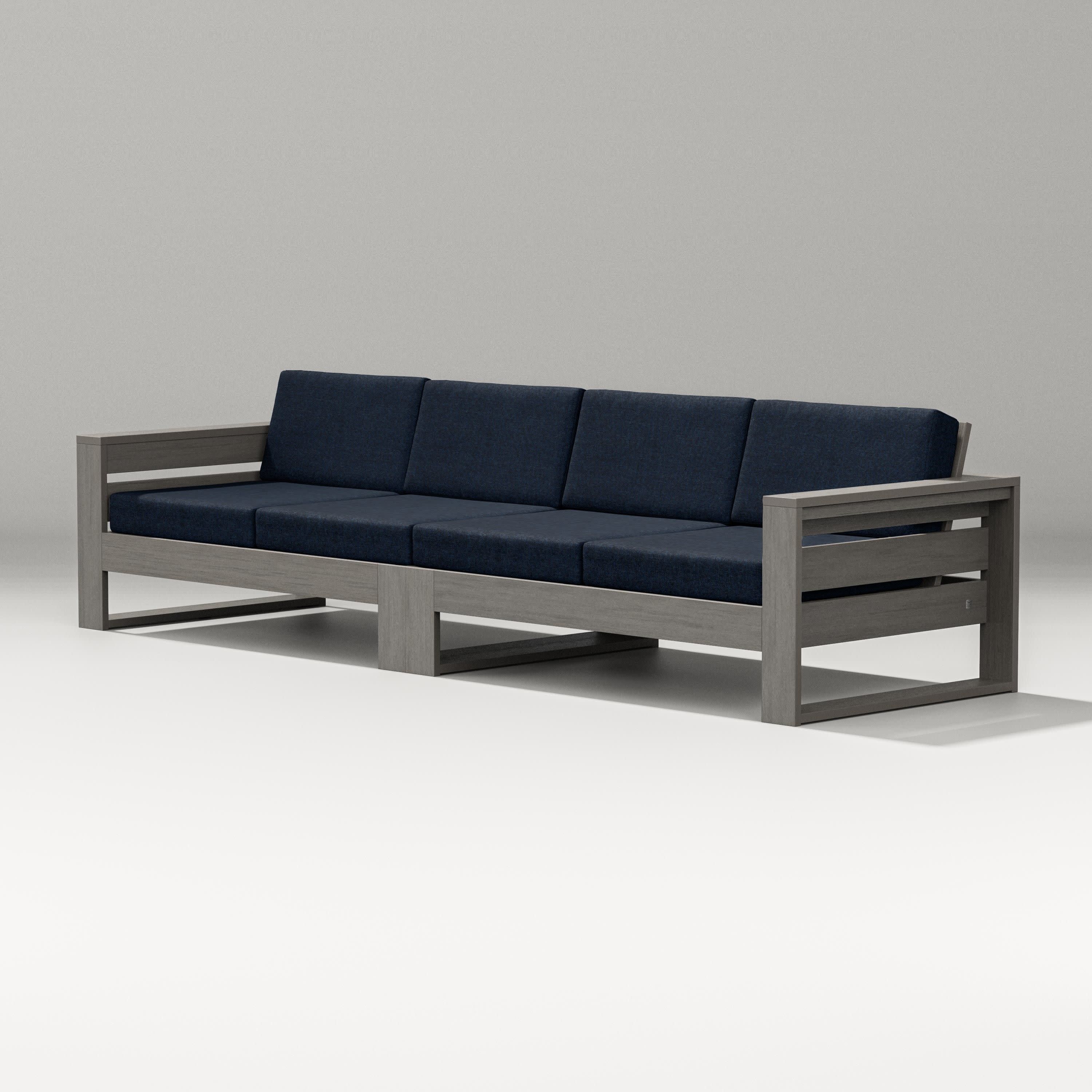 Latitude Straight Sectional in Driftwood / Marine Indigo