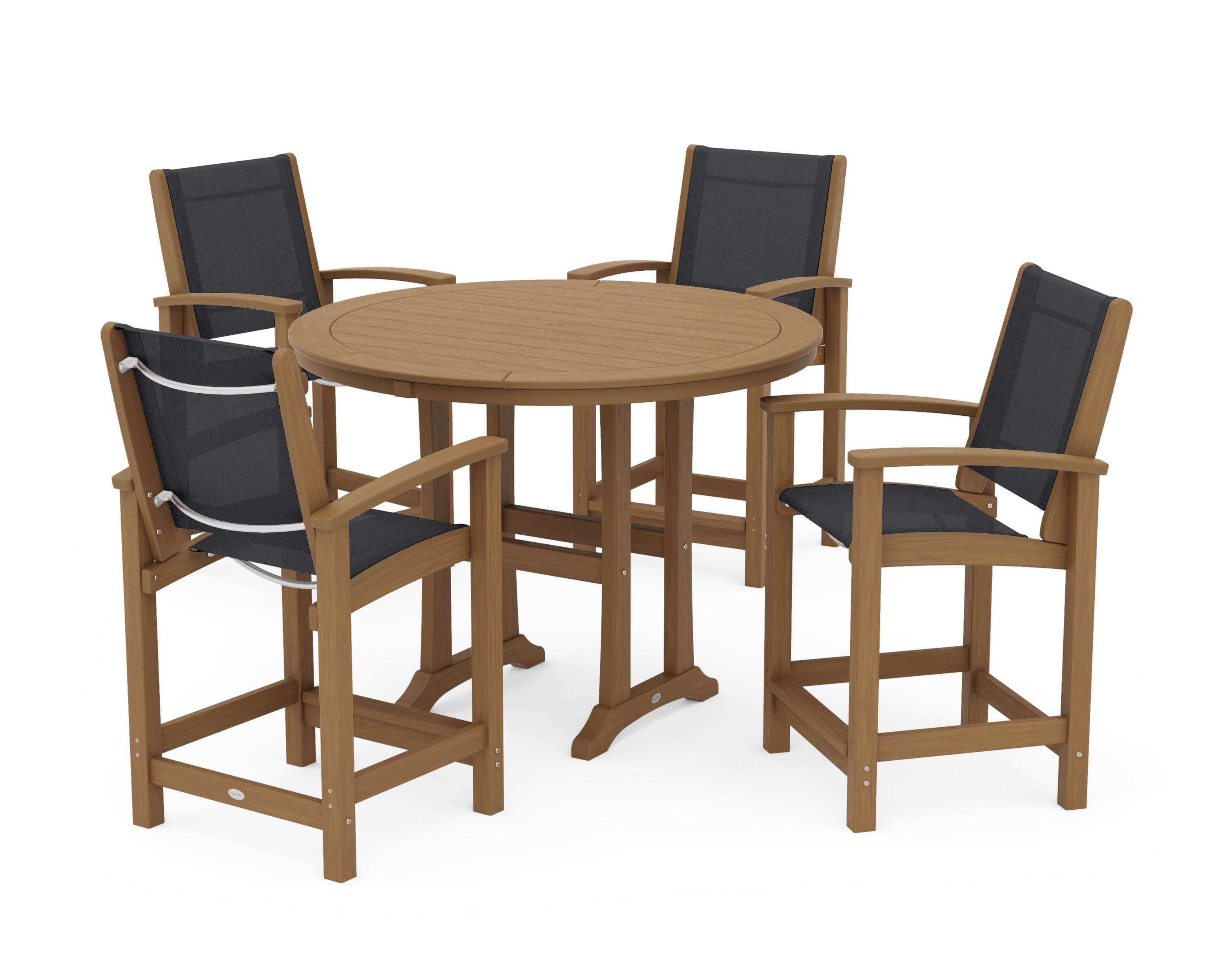 Coastal 5-Piece Counter Set in Natural / Black Sling