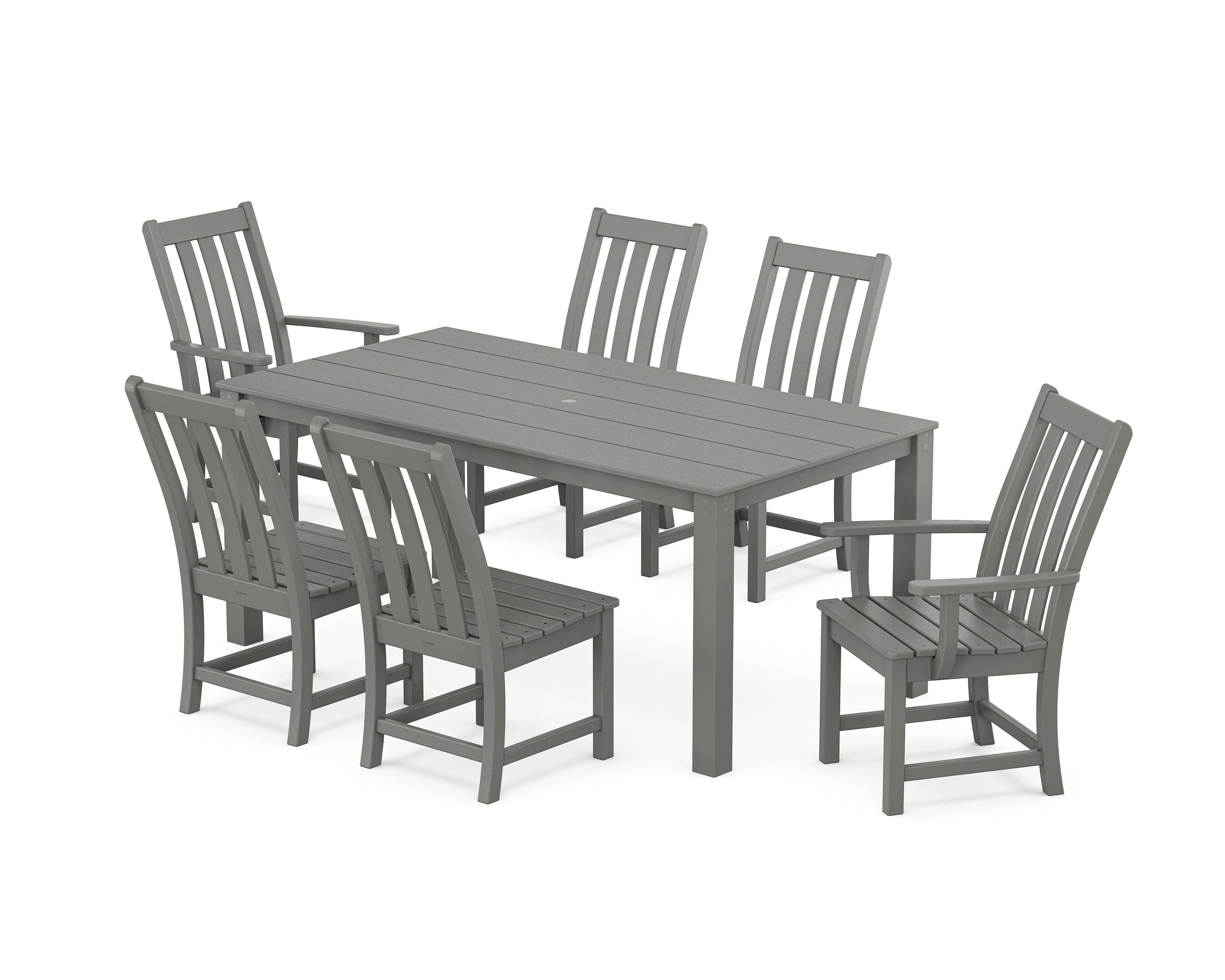 Vineyard 7-Piece Parsons Dining Set in Slate Grey