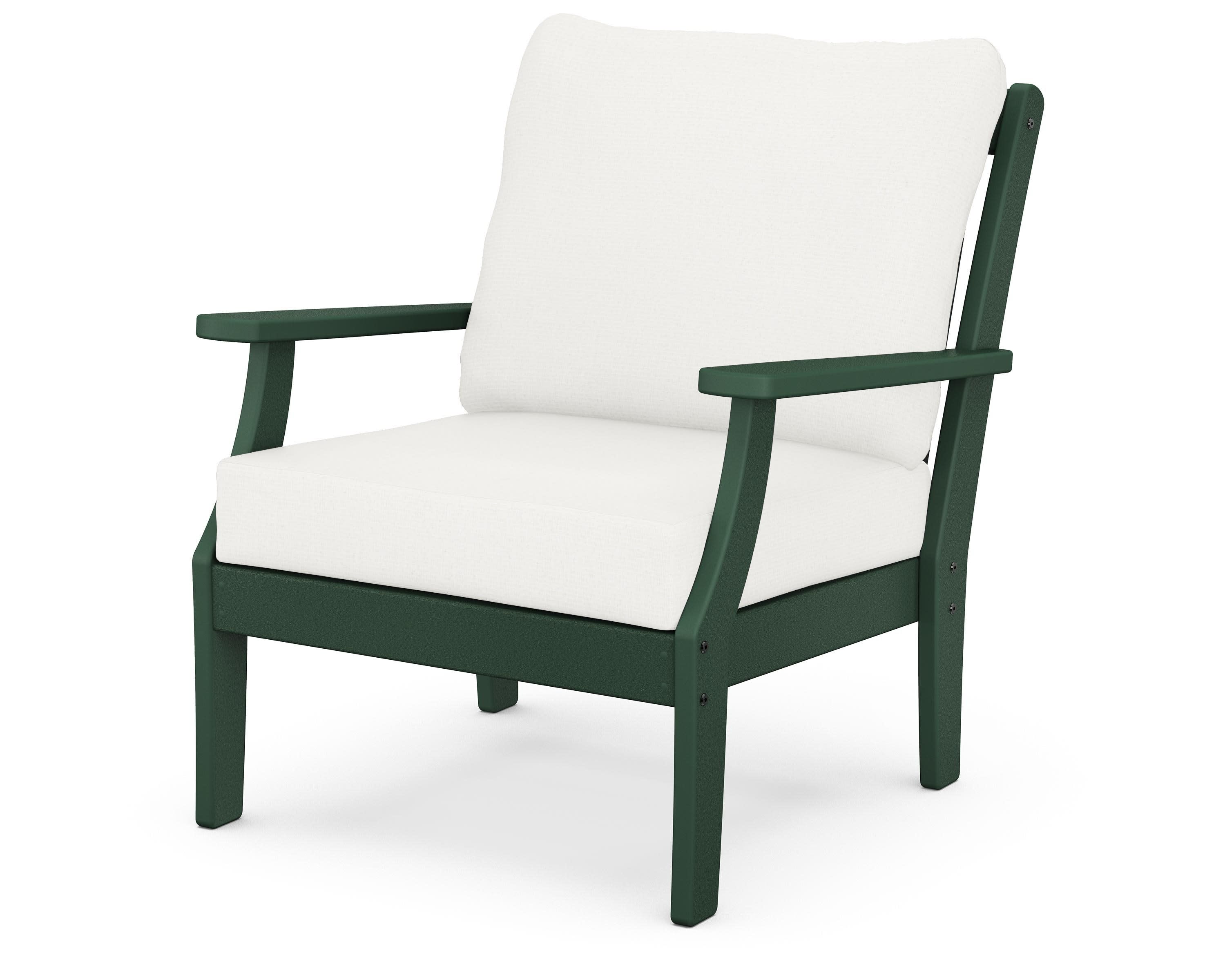 Braxton Deep Seating Chair in Green / Natural Linen