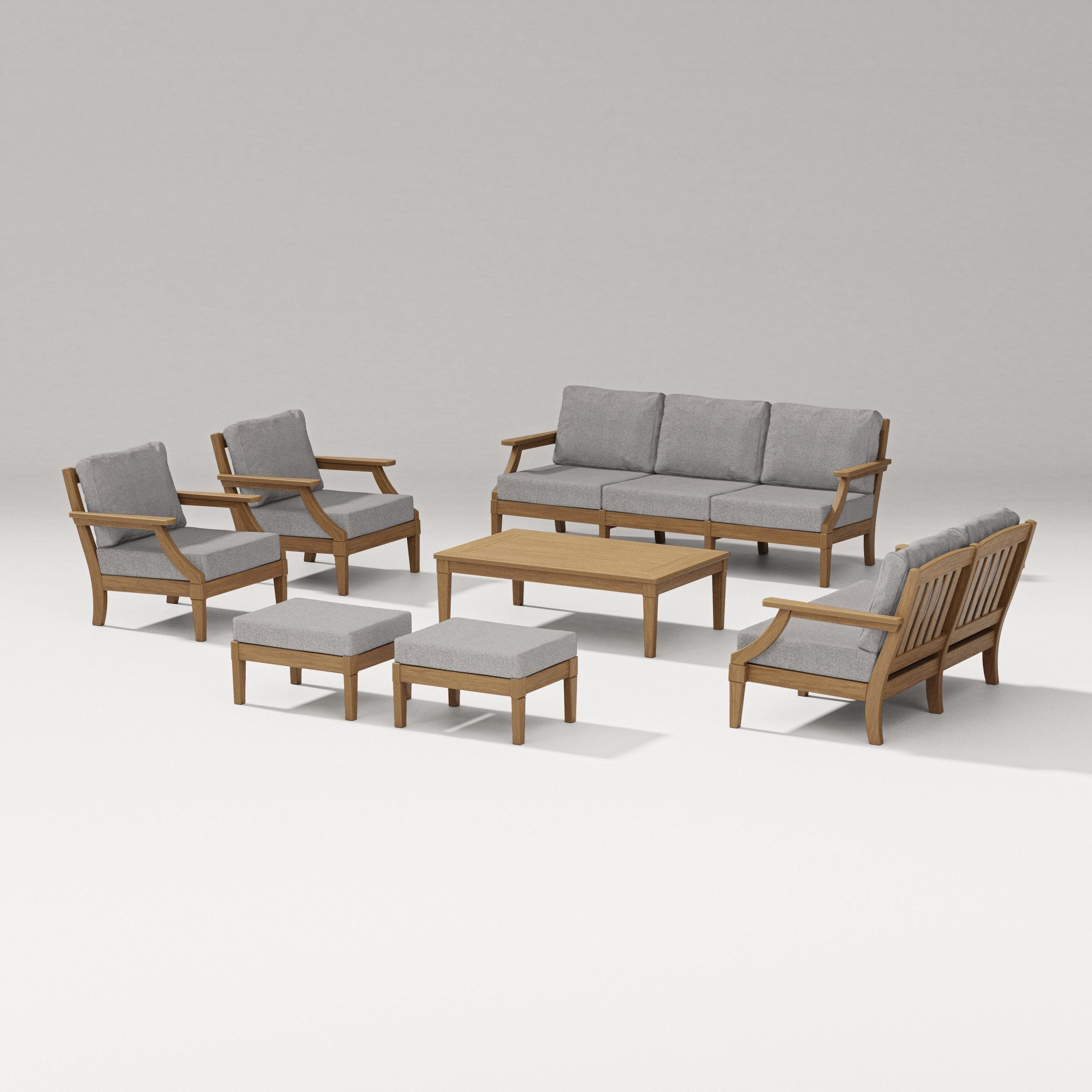 Estate 7-Piece Lounge Sofa Set in Natural / Grey Mist