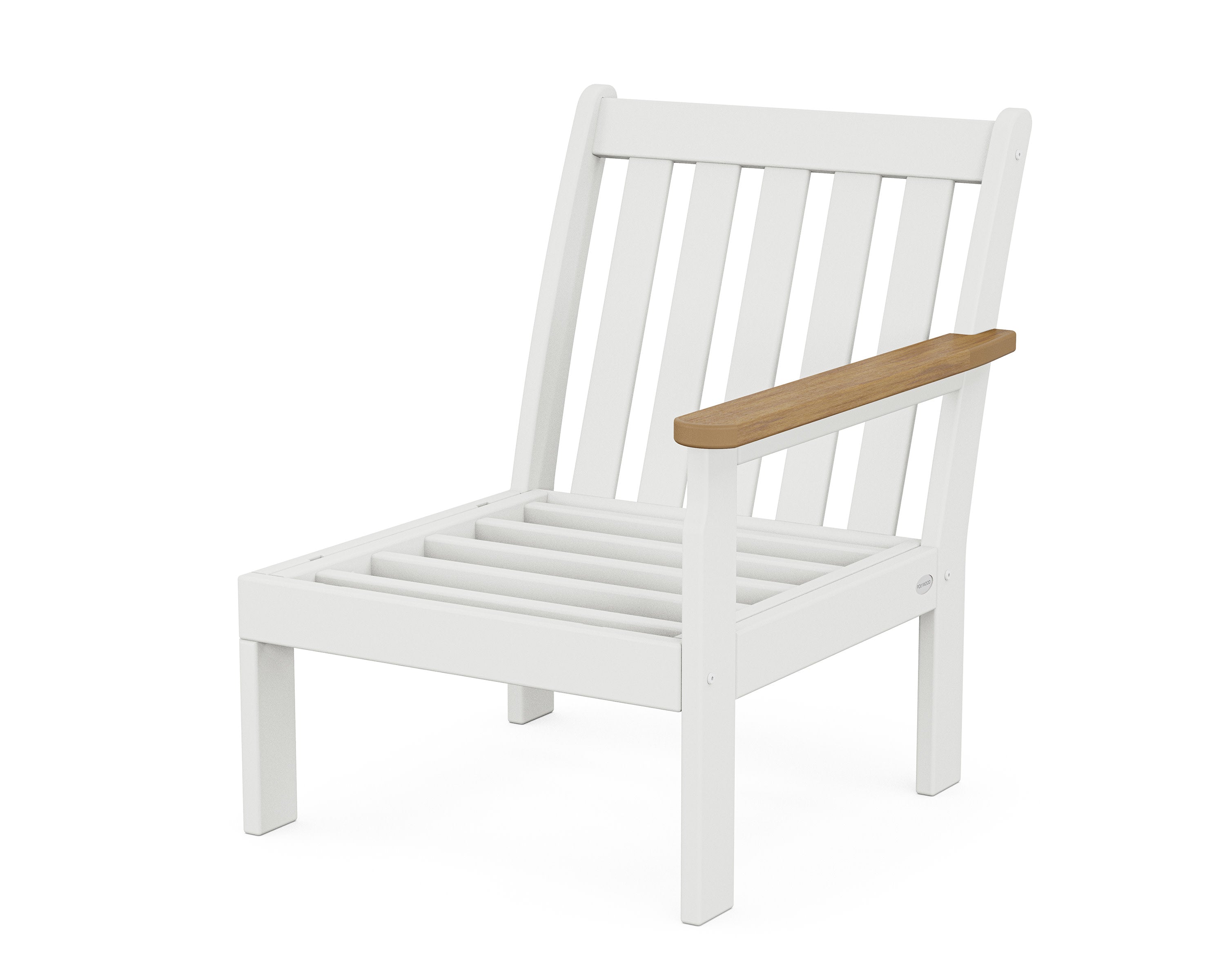 Vineyard Modular Right Arm Chair Frame in White / Natural