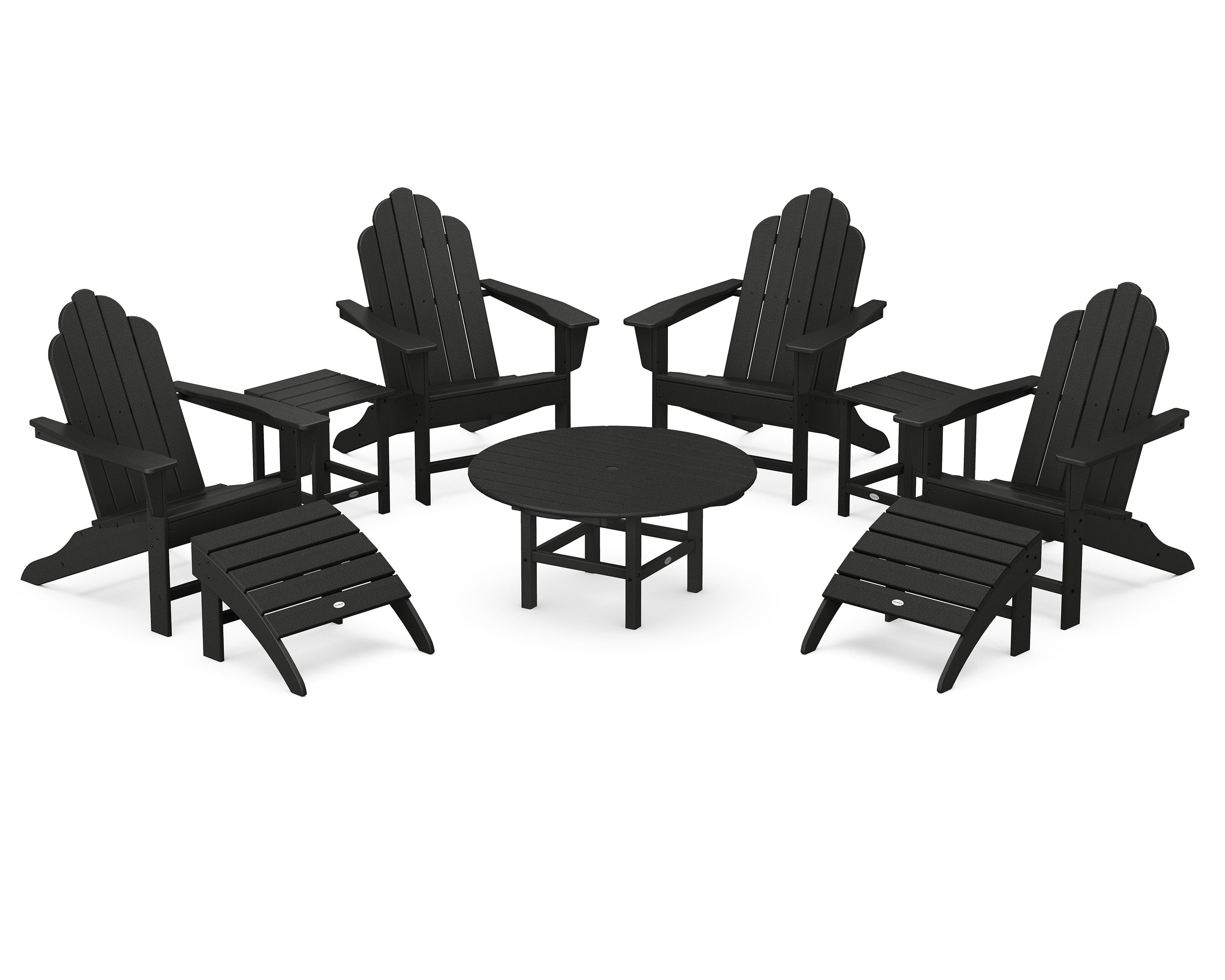 Long Island Adirondack 9-Piece Conversation Group in Black