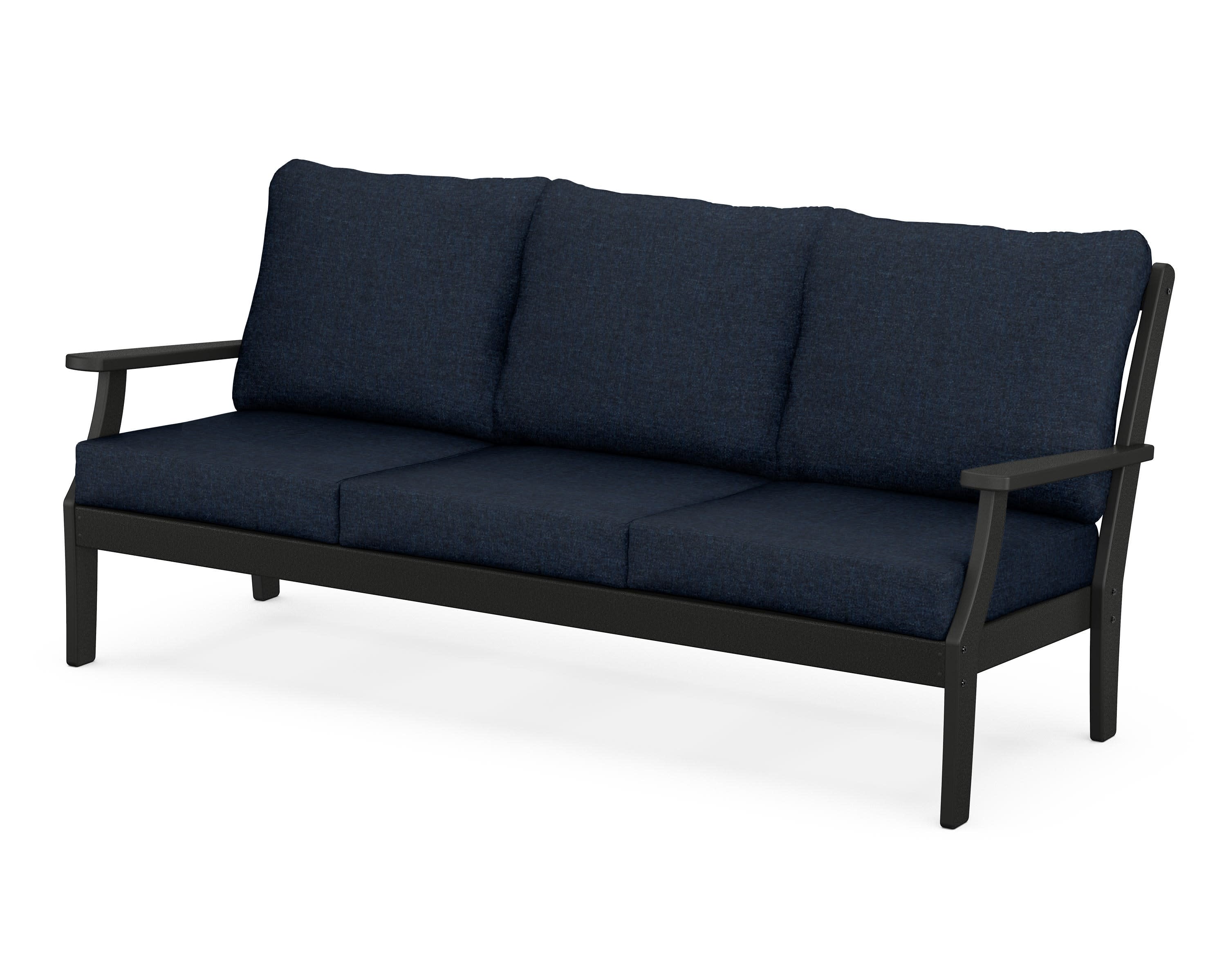 Braxton Deep Seating Sofa in Black / Marine Indigo