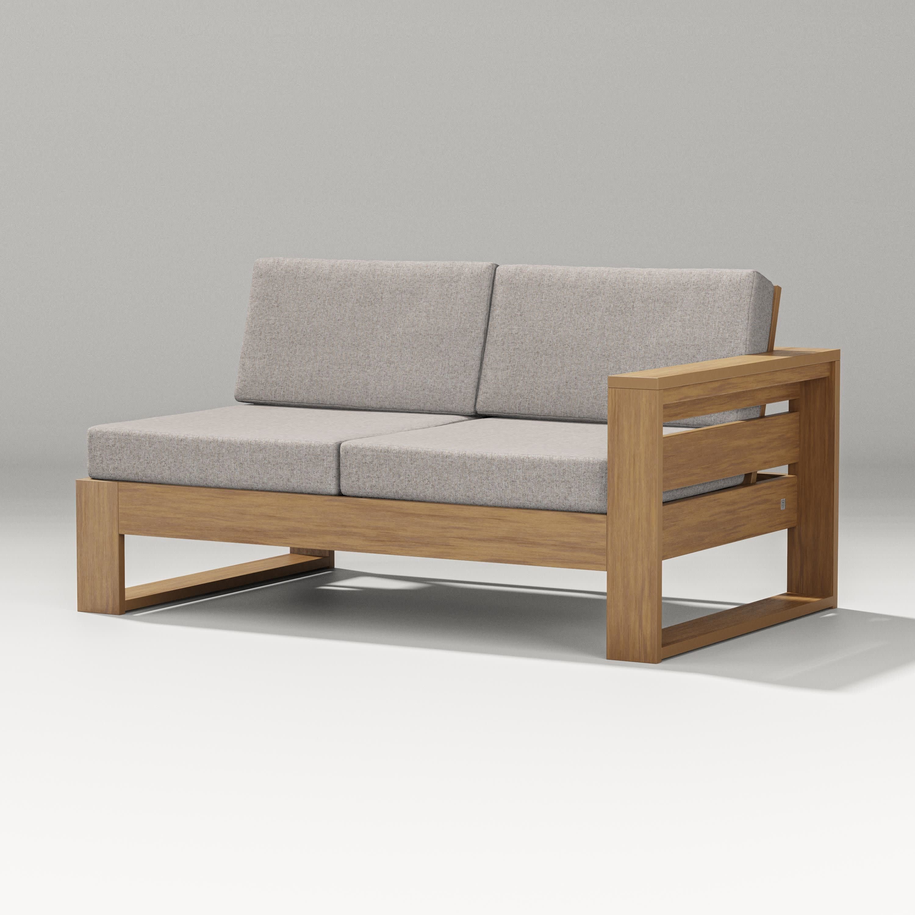 Latitude Modular Right Arm Loveseat in Natural / Weathered Tweed