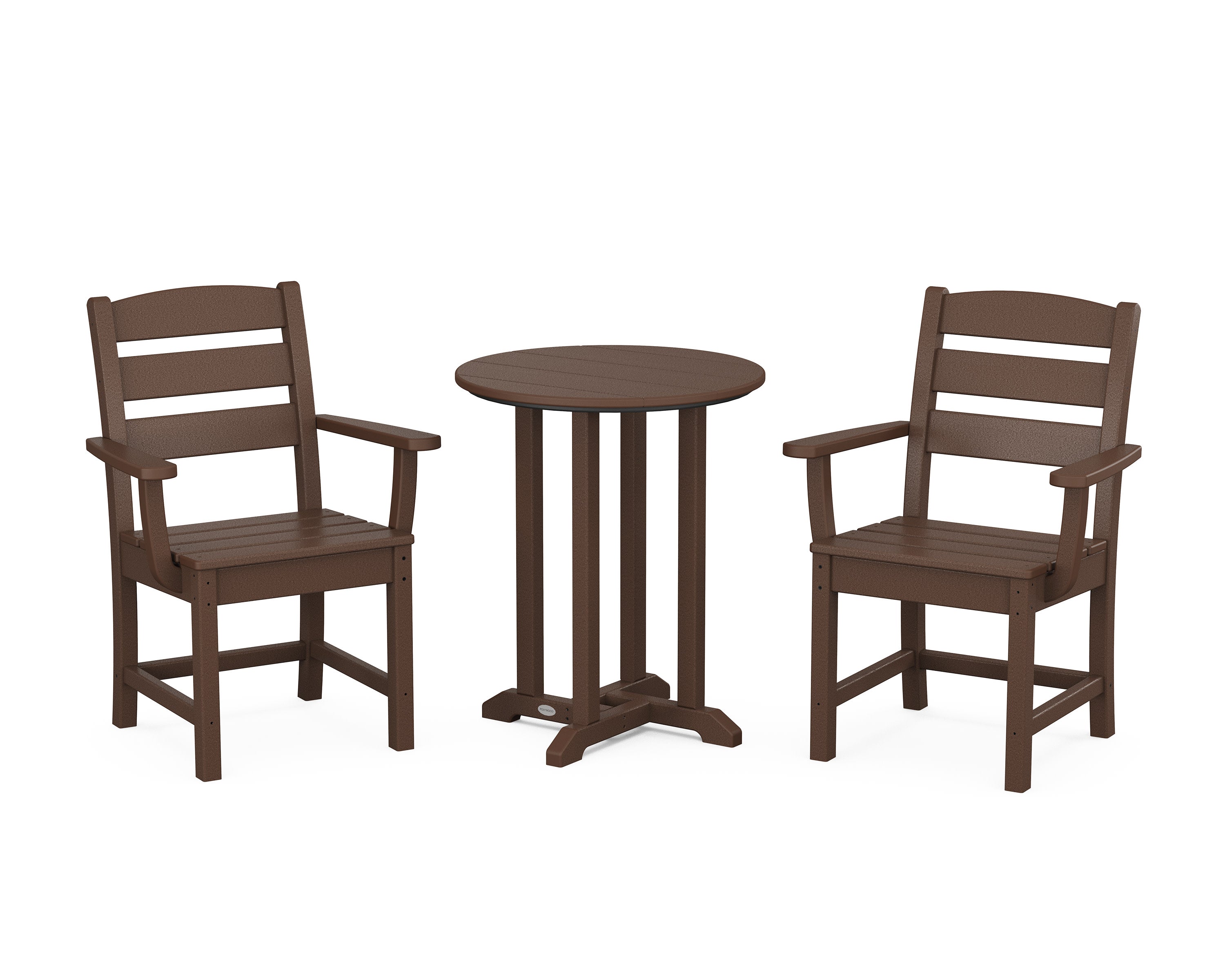 Lakeside 3-Piece Round Bistro Dining Set in Mahogany