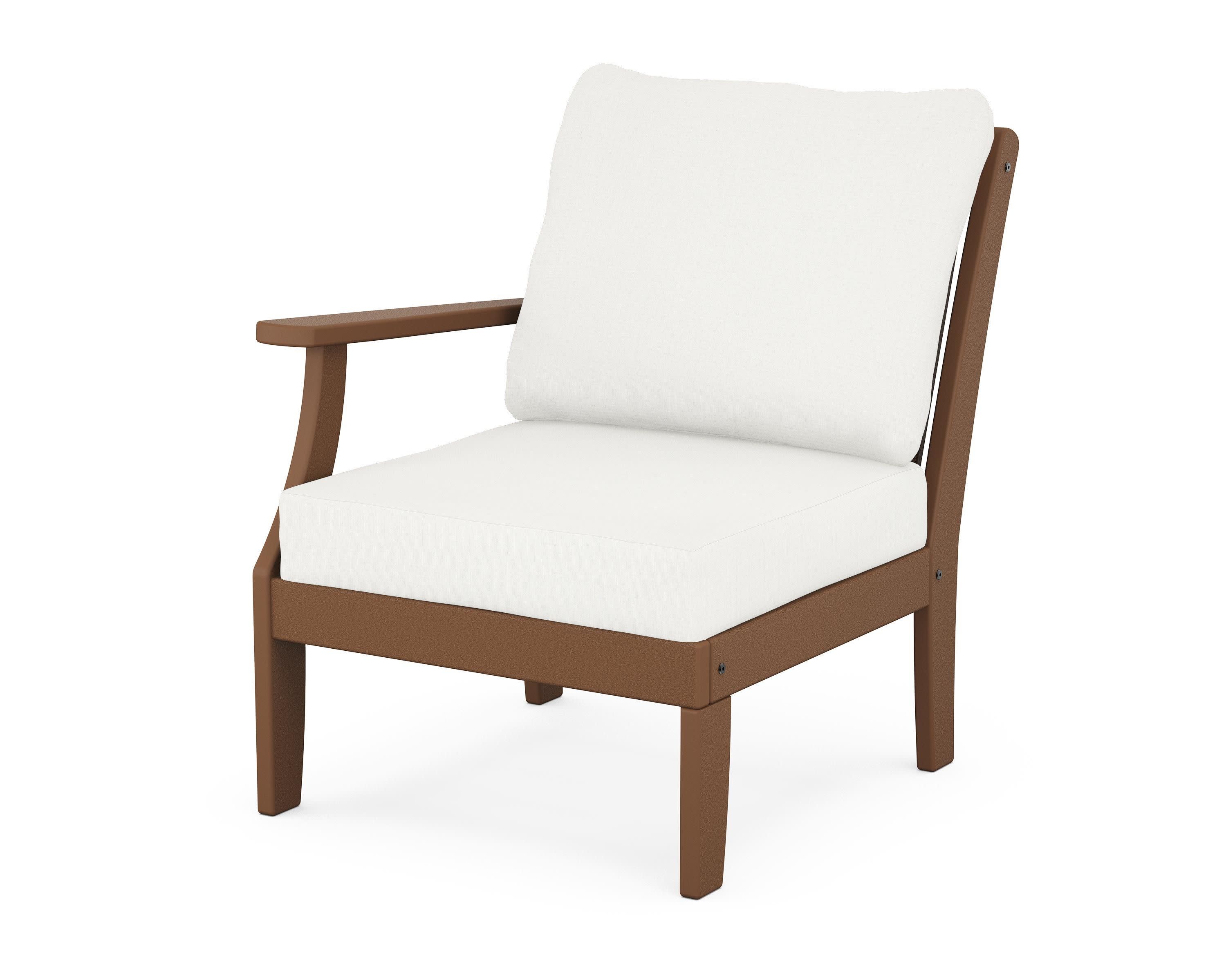Braxton Modular Left Arm Chair in Teak / Natural Linen