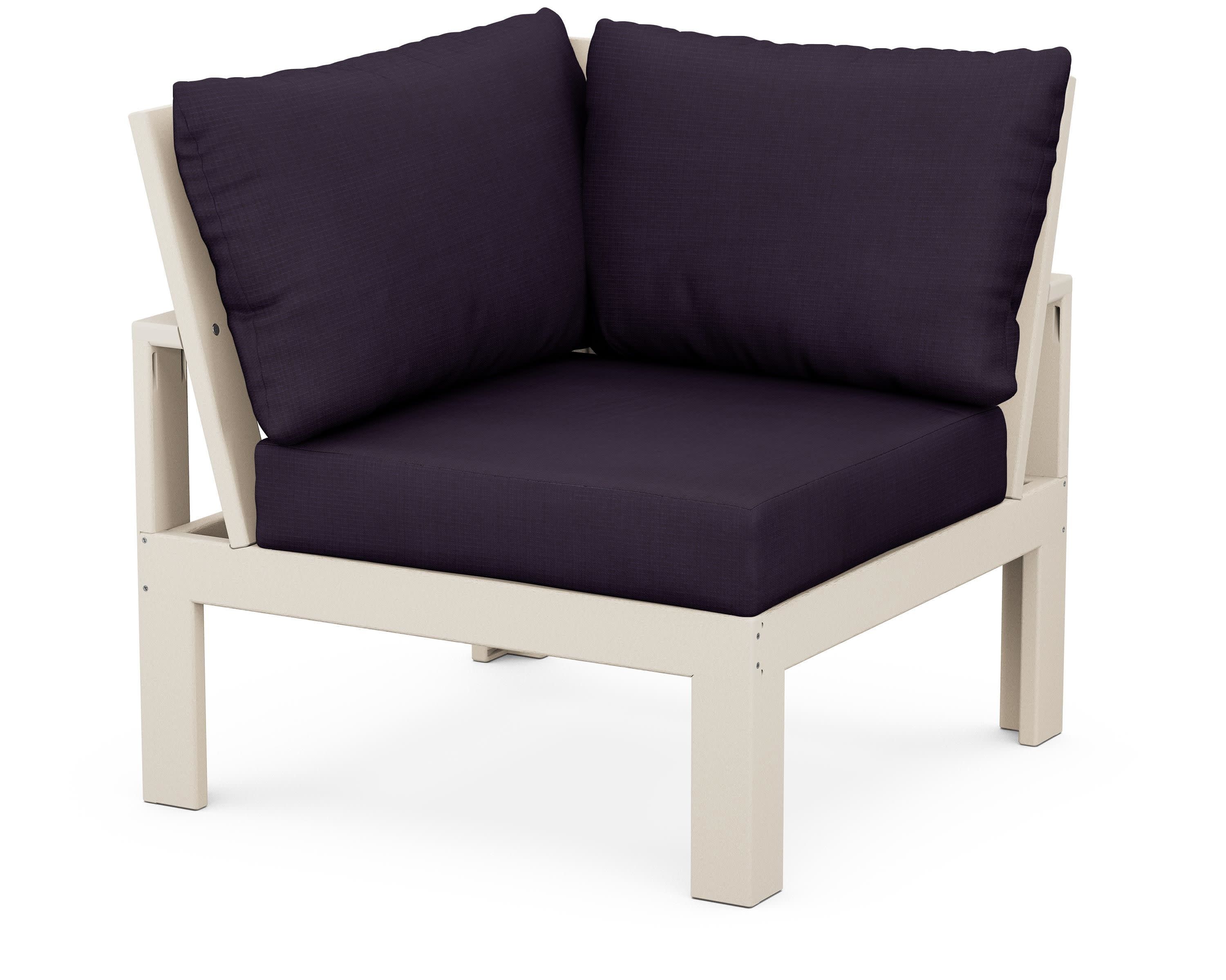 Modular Corner Chair in Sand / Navy Linen