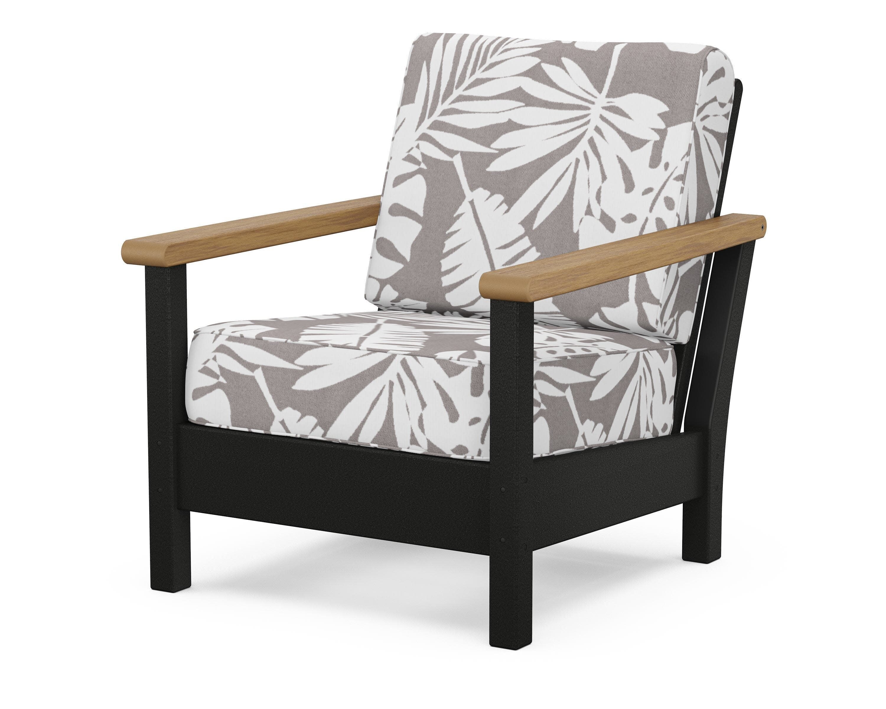 Harbour Deep Seating Chair in Black / Natural / Leaf Grey Mist