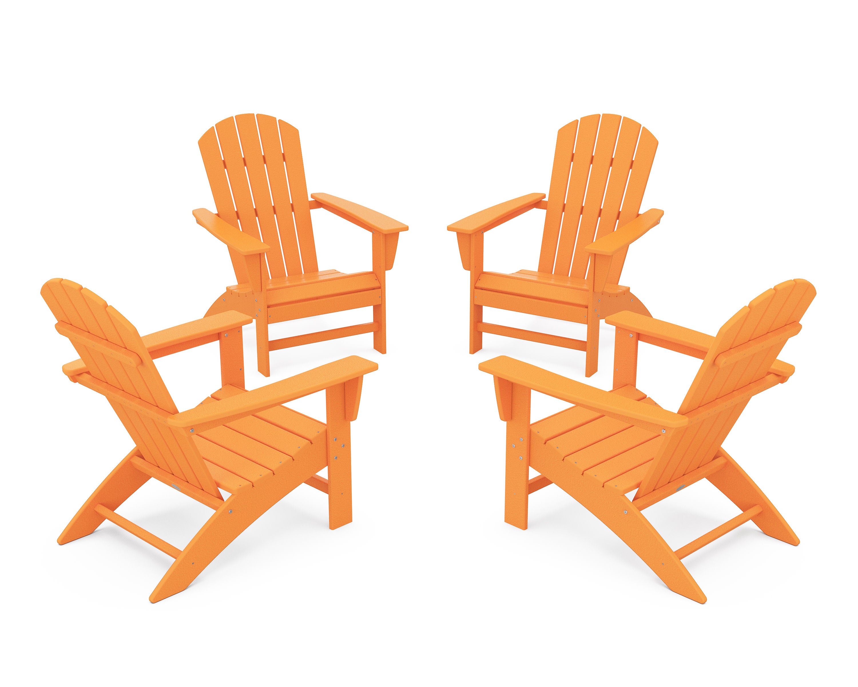 Nautical 4-Piece Adirondack Conversation Set in Tangerine