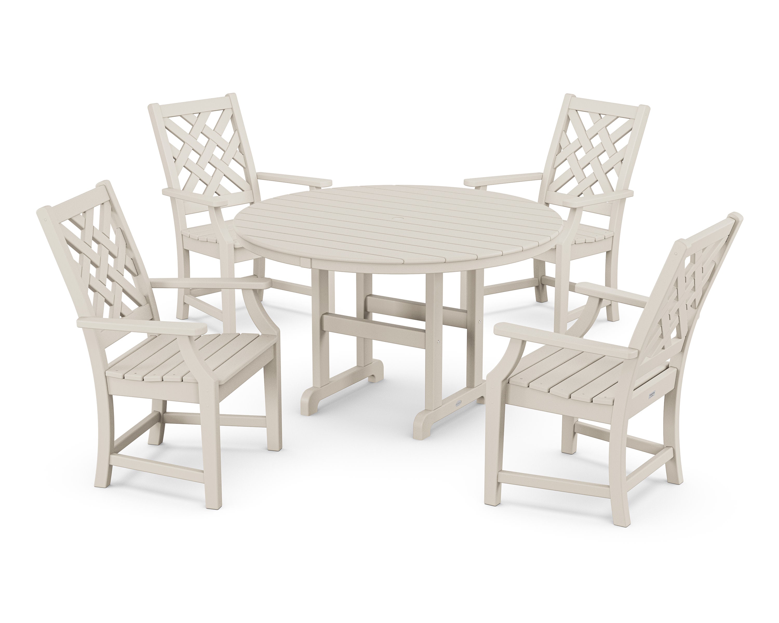 Wovendale 5-Piece Round Farmhouse Dining Set in Sand