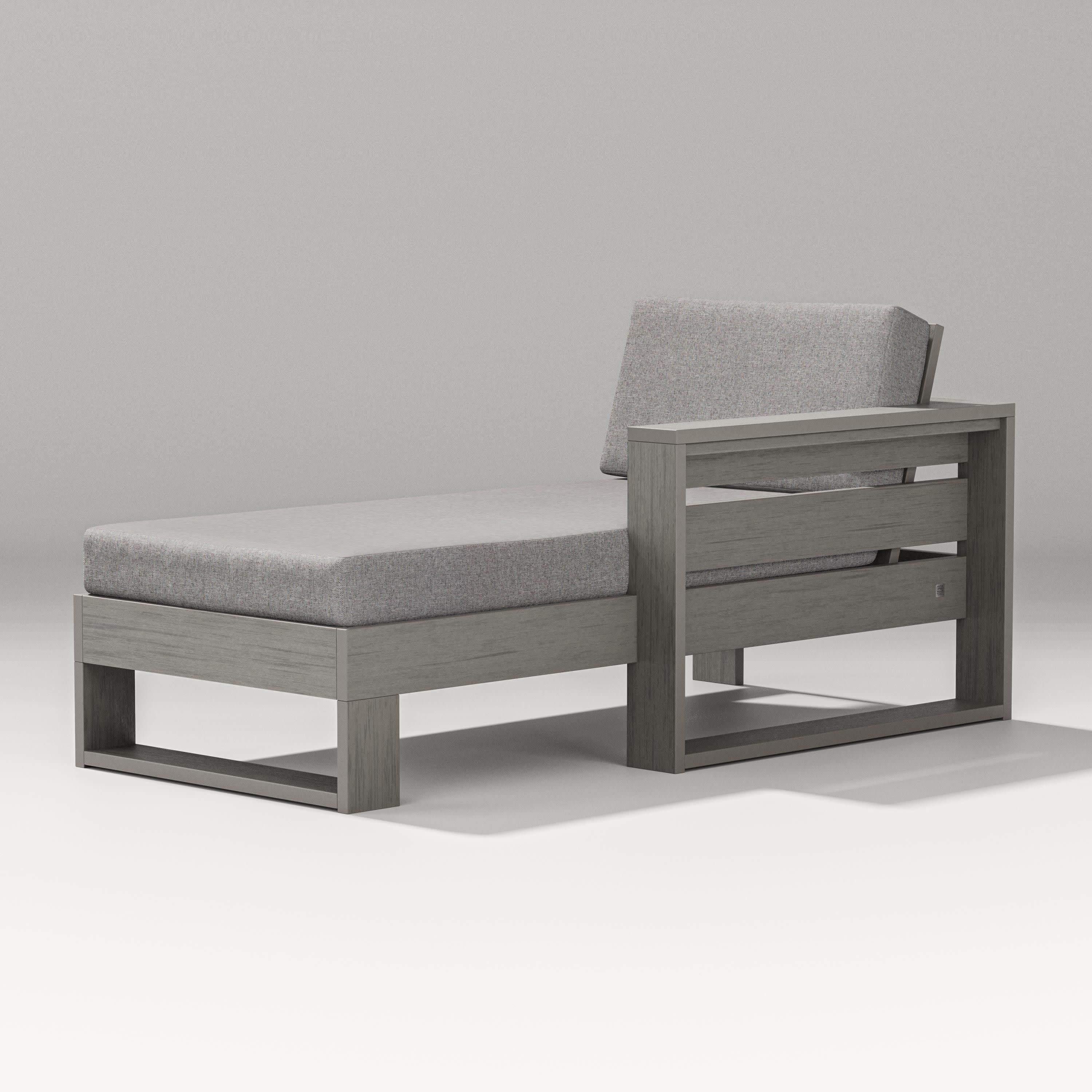 Latitude Modular Right Arm Chaise in Driftwood / Grey Mist