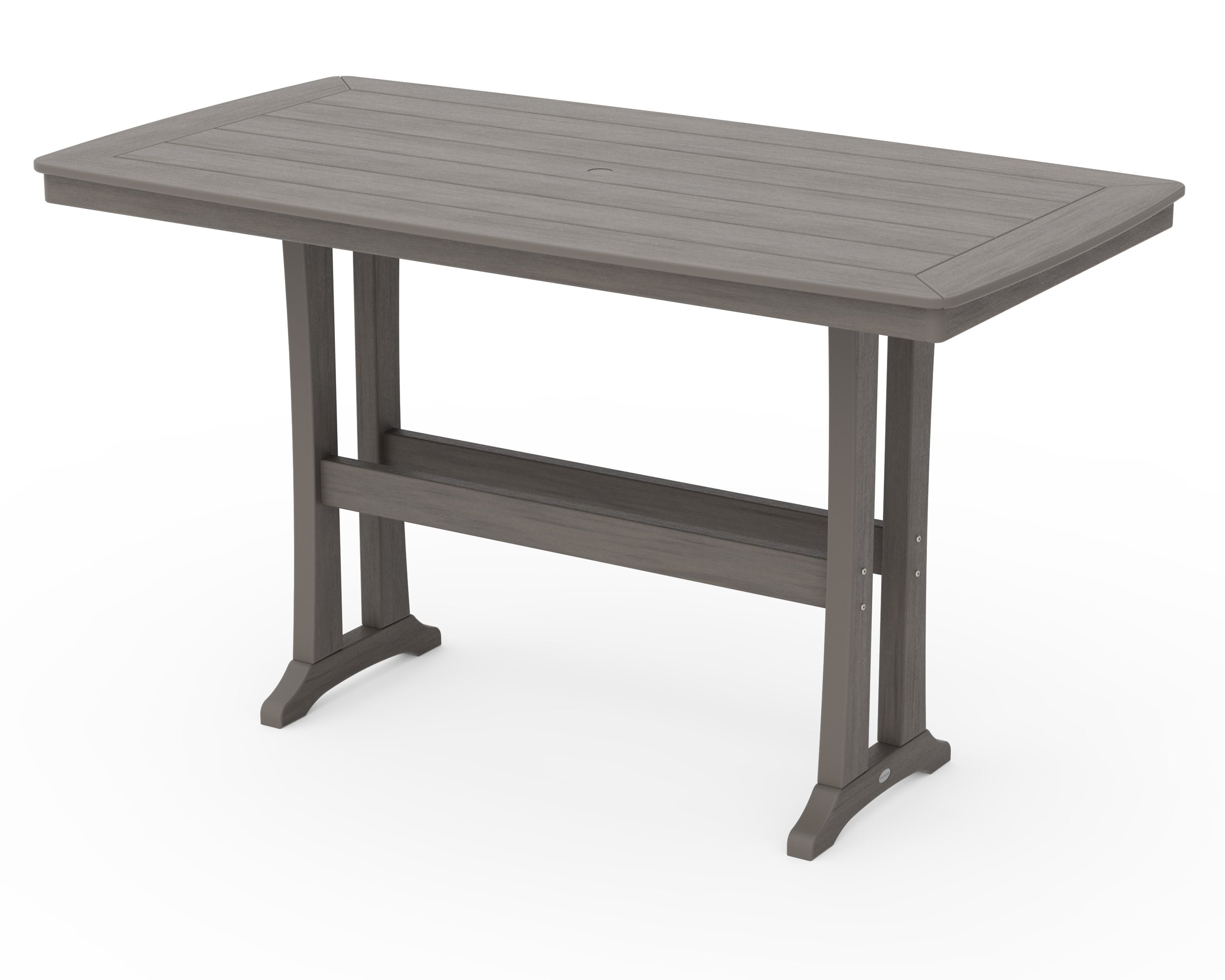 Nautical Trestle 38" x 73" Bar Table in Driftwood