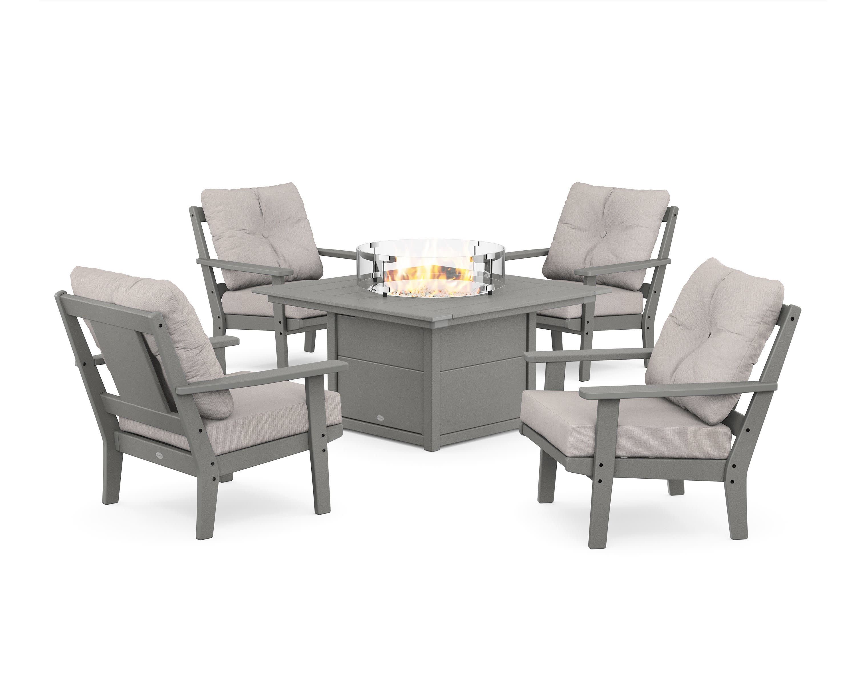 Prairie 5-Piece Deep Seating Set with Fire Pit Table