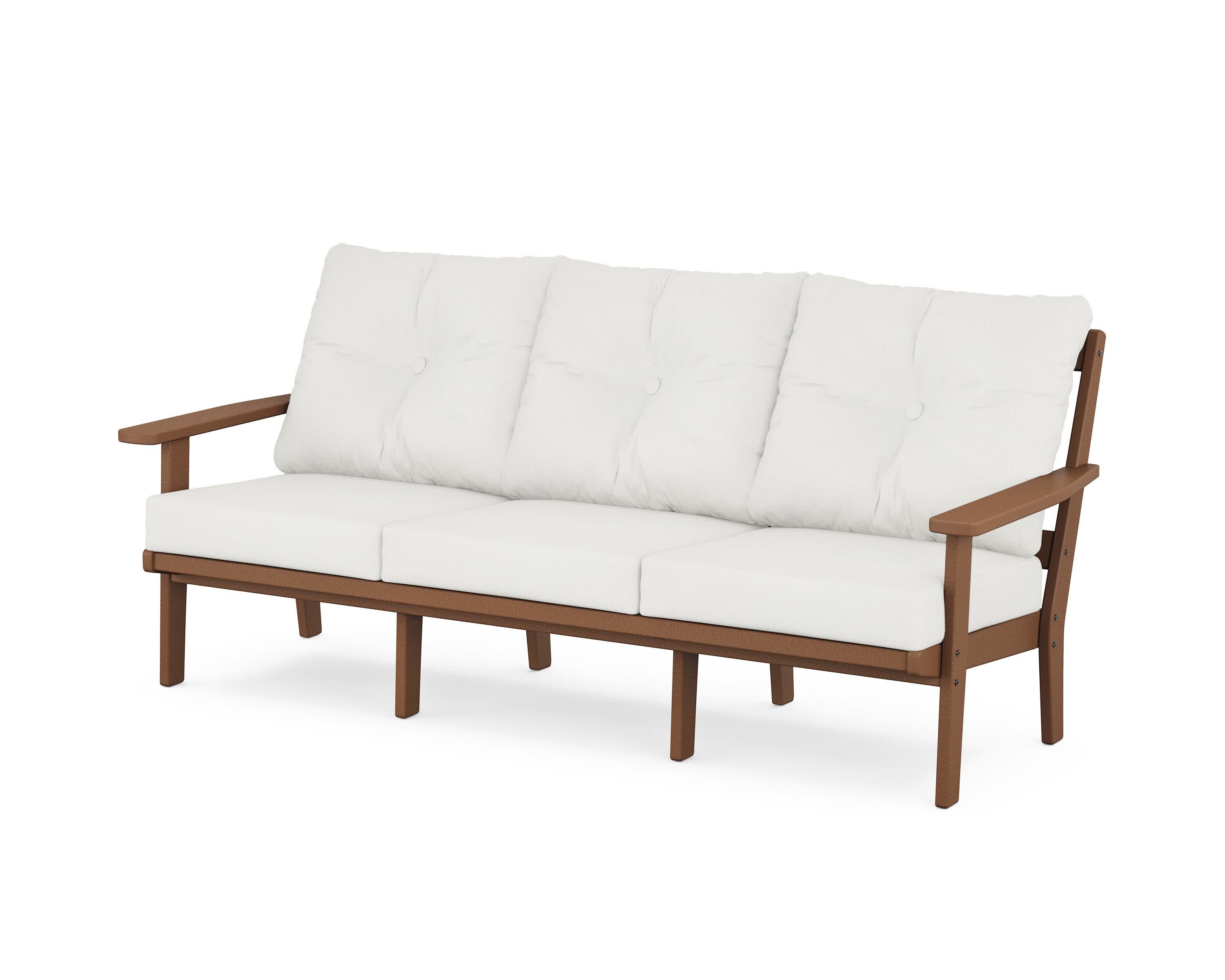 Oxford Deep Seating Sofa in Teak / Natural Linen
