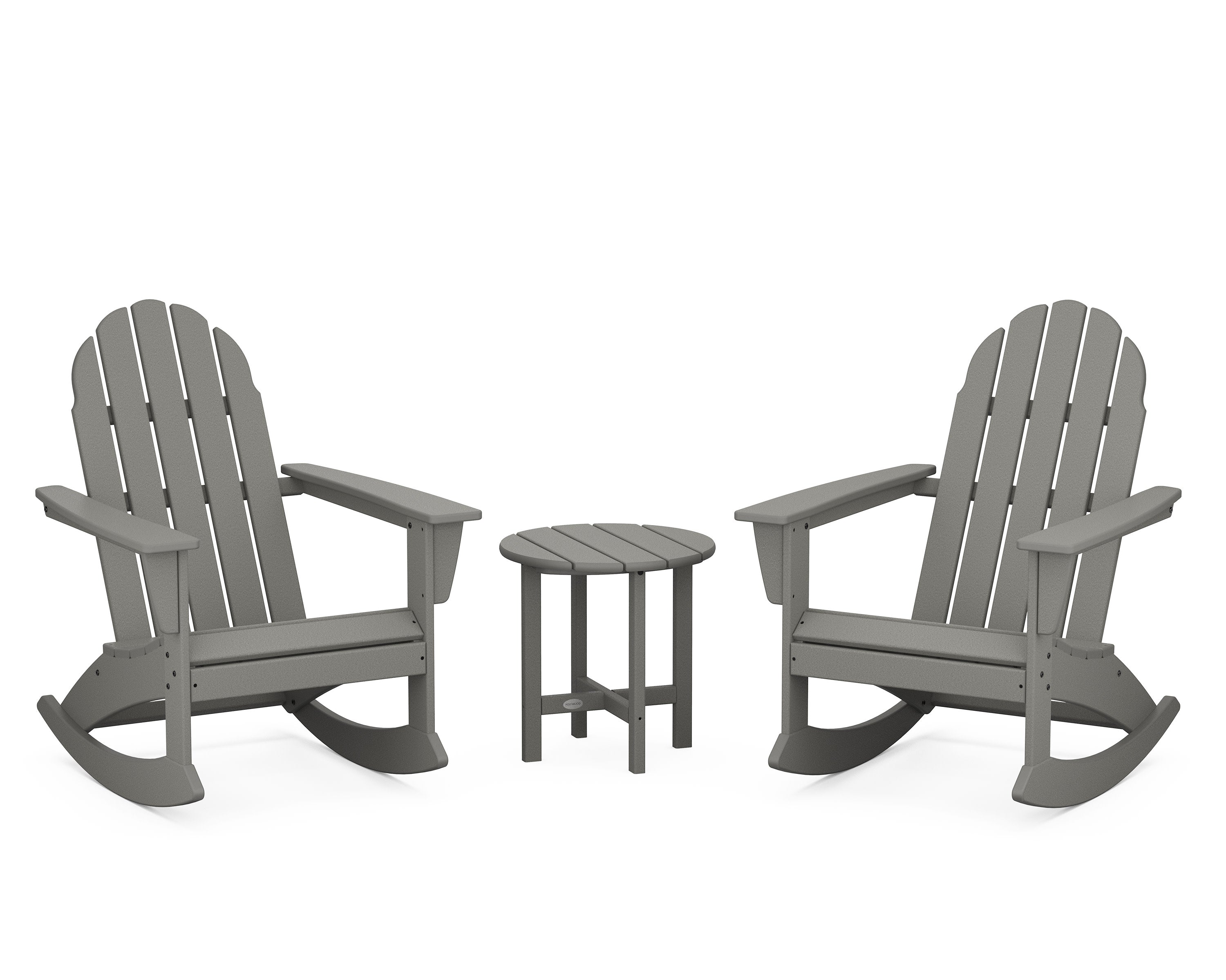 Vineyard 3-Piece Adirondack Rocking Chair Set in Slate Grey
