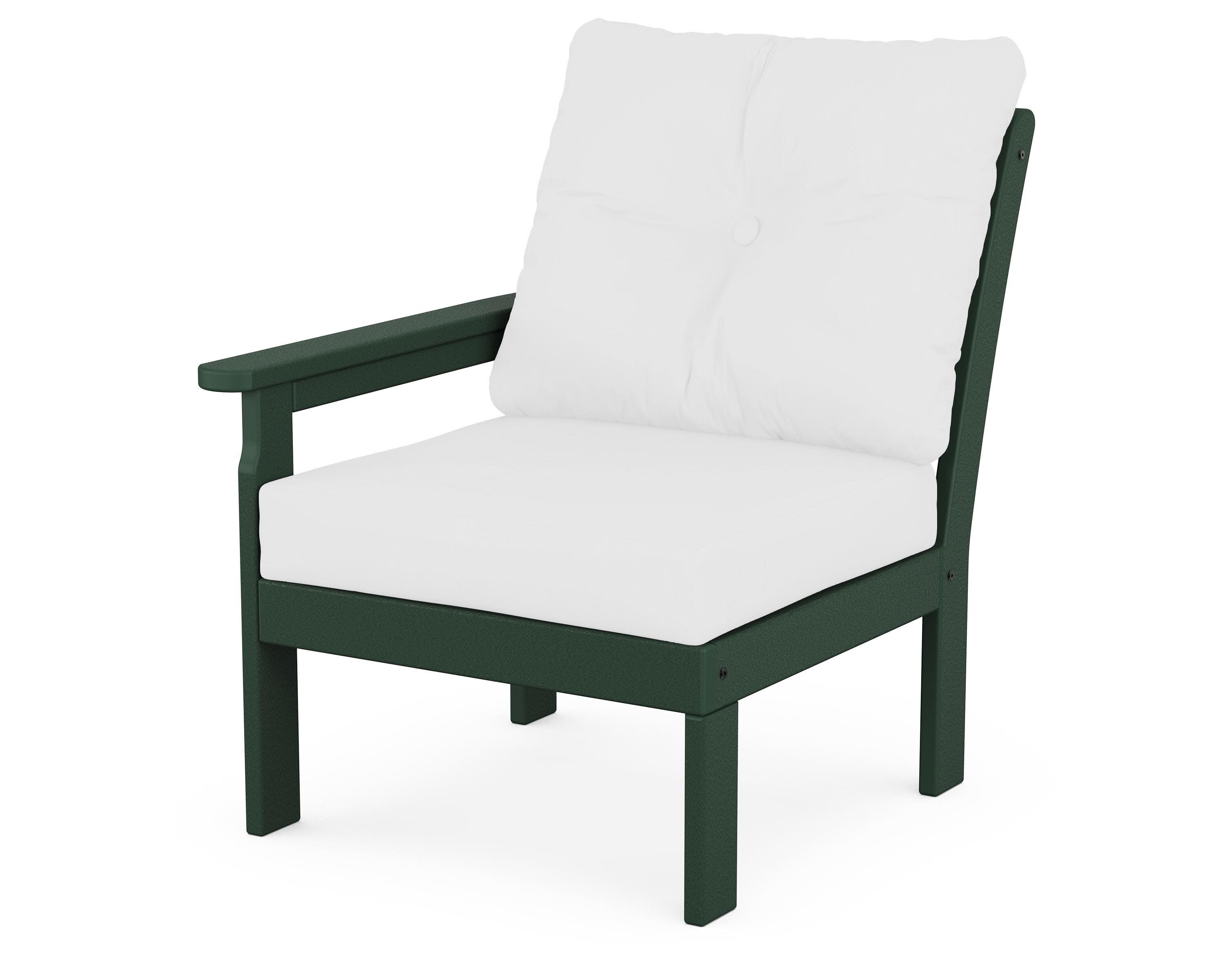 Vineyard Modular Left Arm Chair in Green / Natural