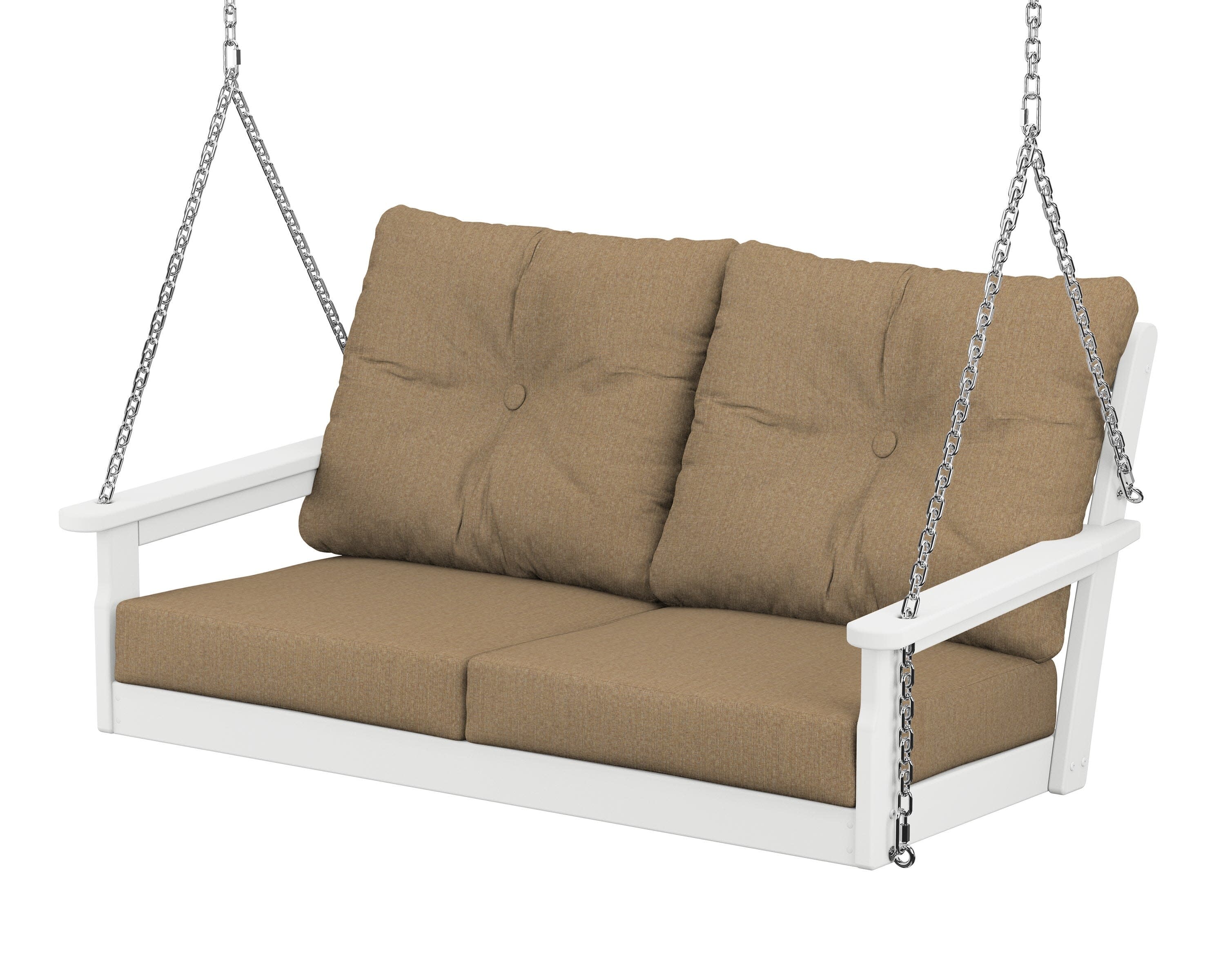 Vineyard Deep Seating Swing in White / Sesame