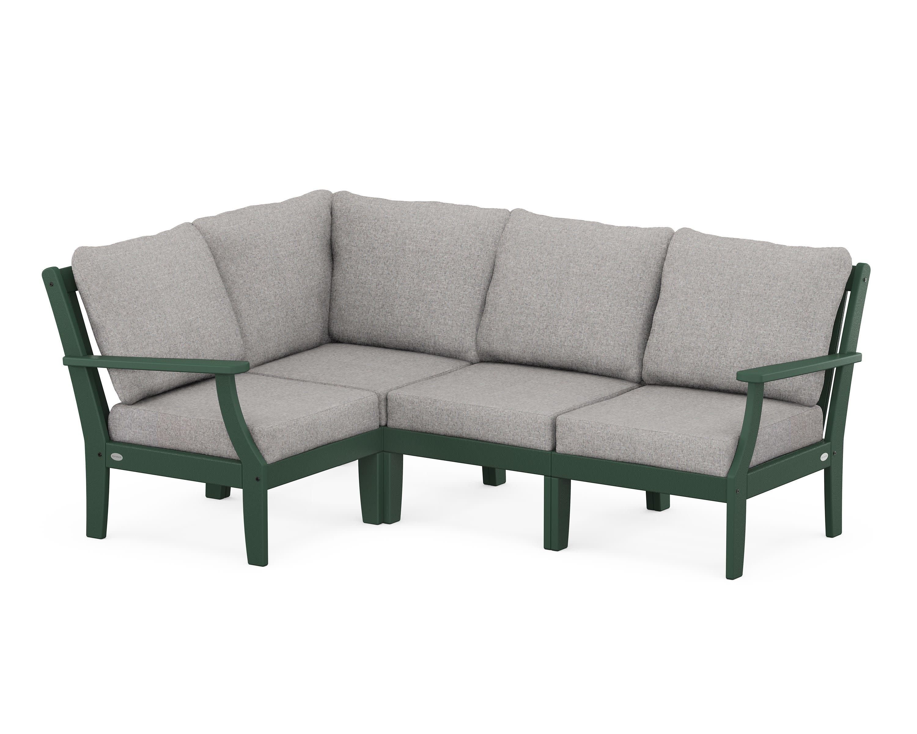 Braxton Modular 4-Piece Deep Seating Set in Green / Grey Mist