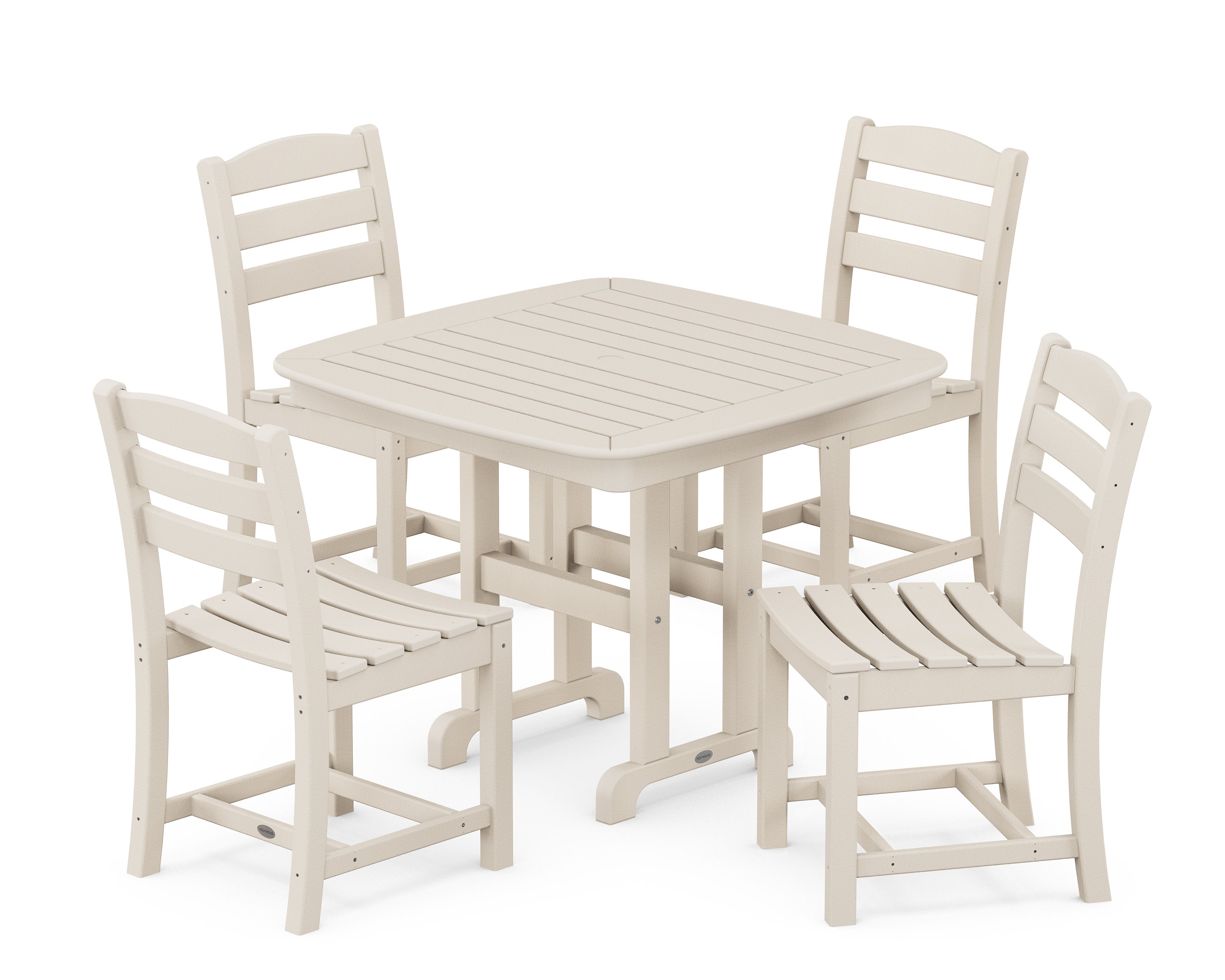 La Casa Caf 5-Piece Side Chair Dining Set in Sand