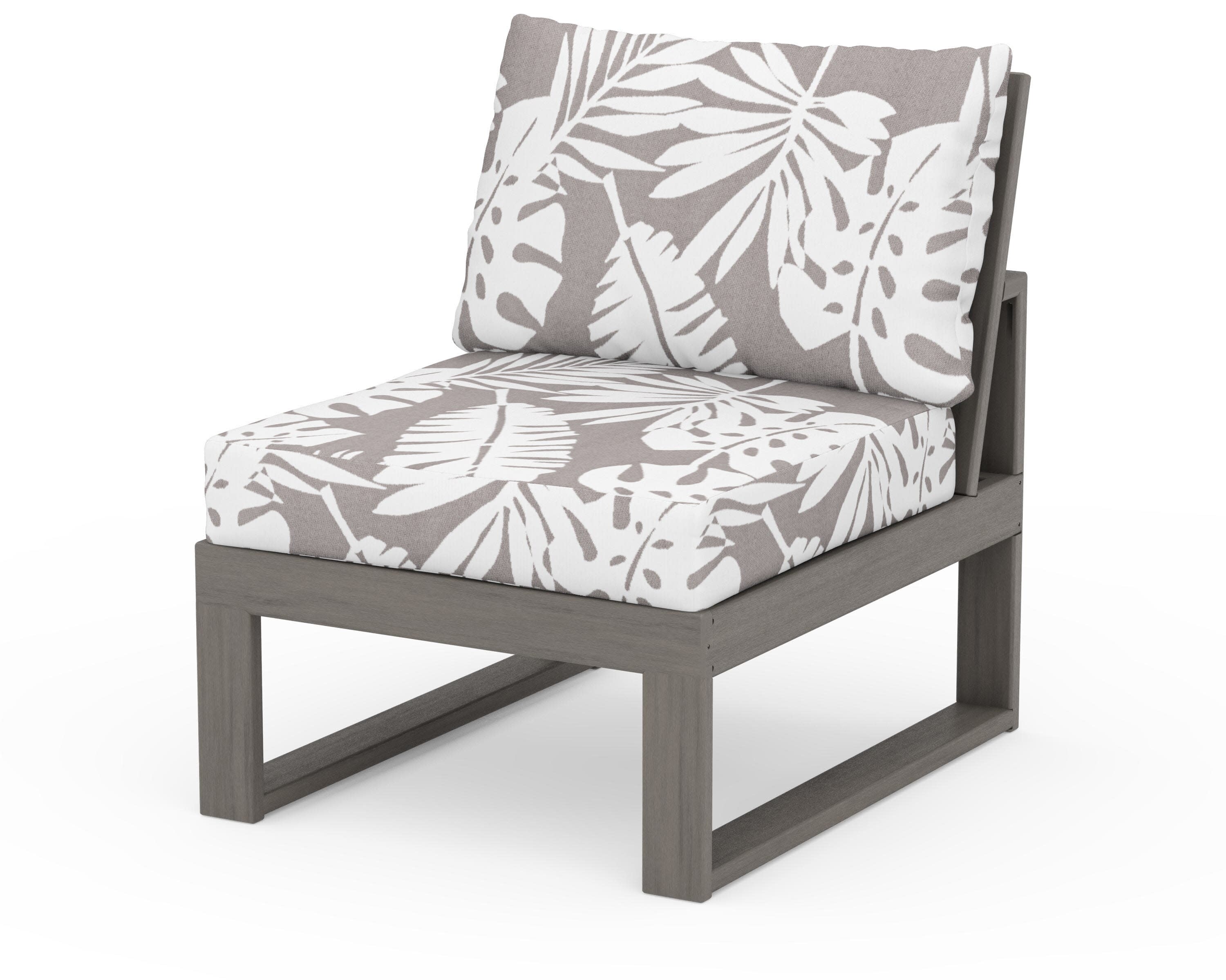 Modular Armless Chair in Driftwood / Leaf Grey Mist