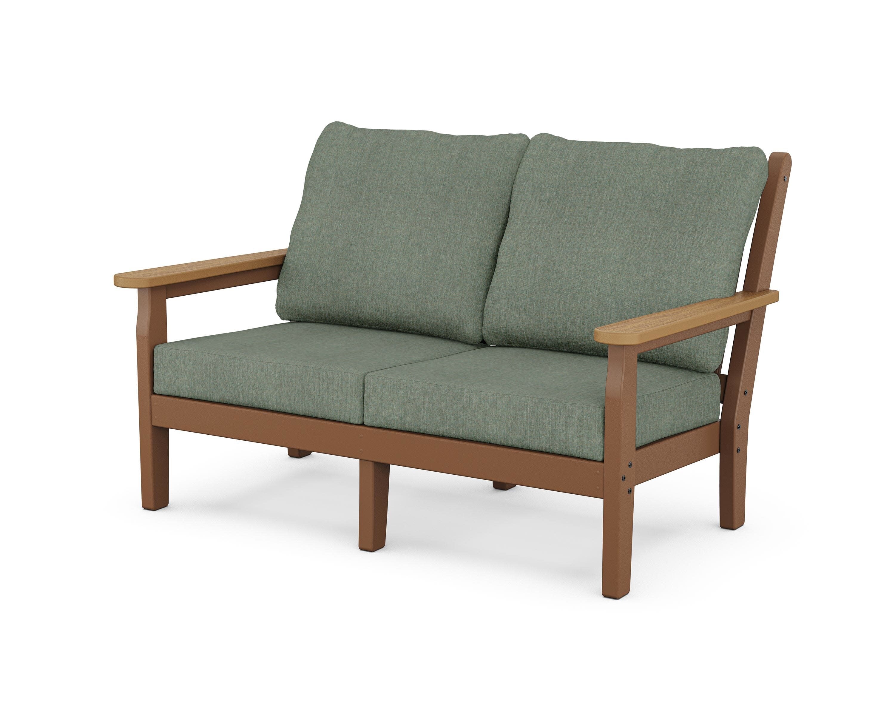 Chippendale Deep Seating Loveseat in Teak / Natural / Cast Sage