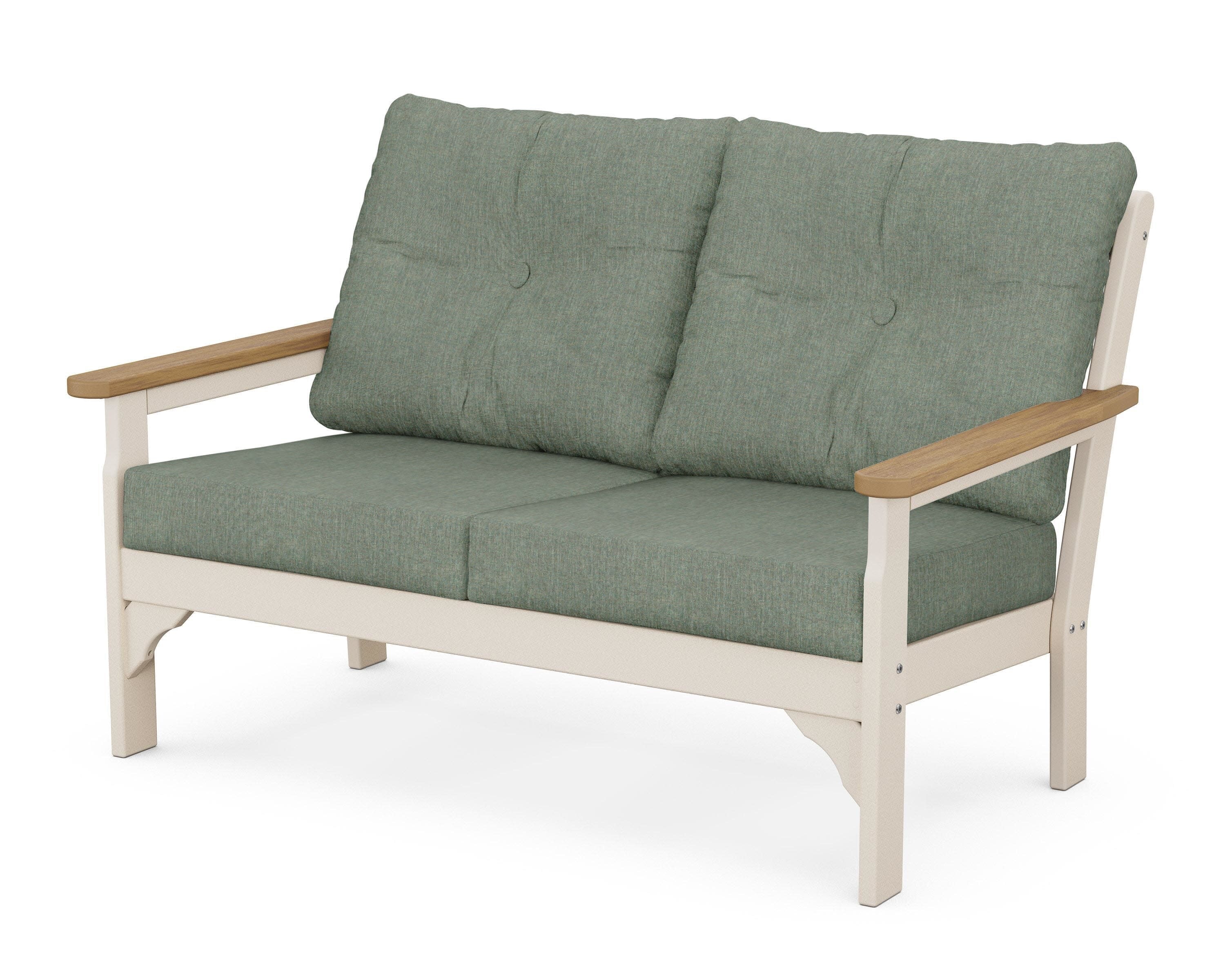 Vineyard Deep Seating Loveseat in Sand / Natural / Cast Sage