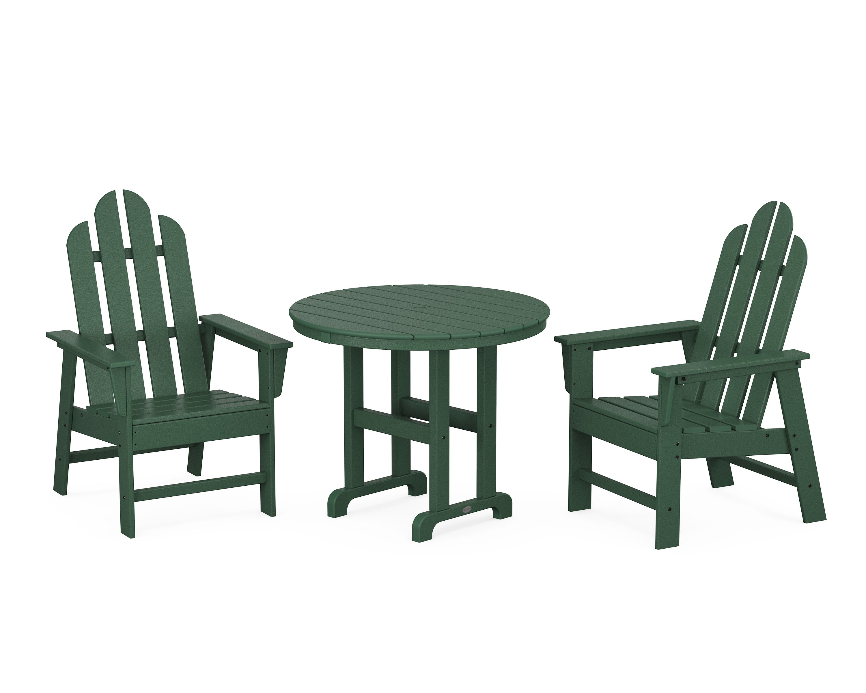 Long Island 3-Piece Round Dining Set in Green