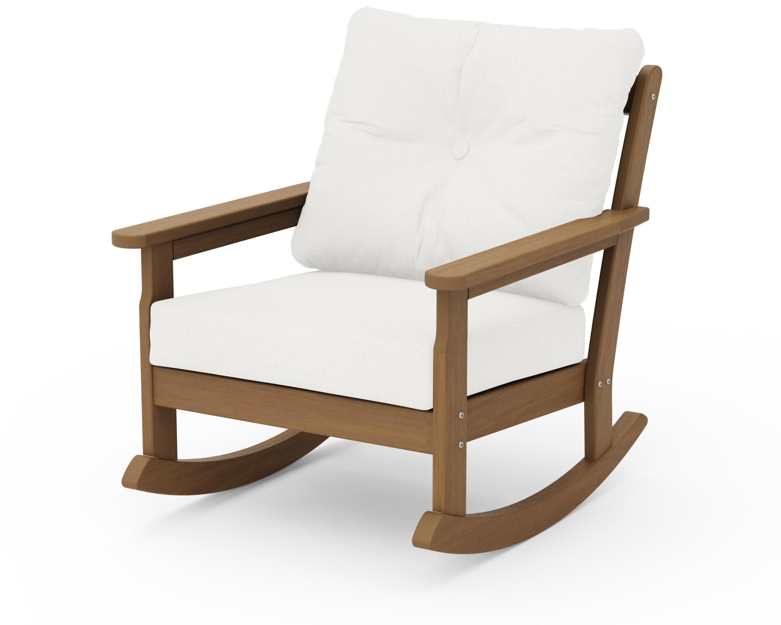 Vineyard Deep Seating Rocking Chair in Natural / Natural Linen