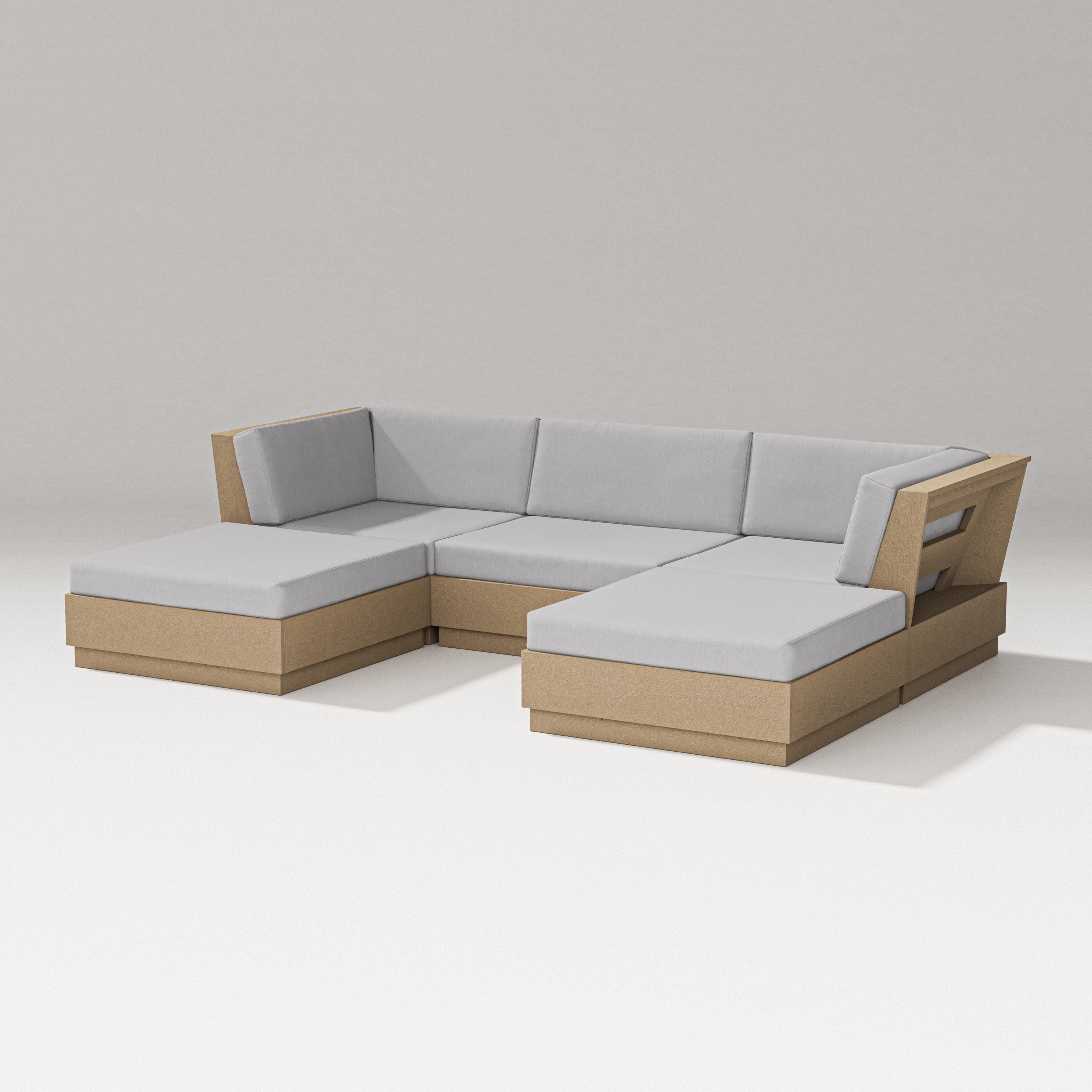Elevate Double Chaise Sectional in Vintage Sahara / Granite