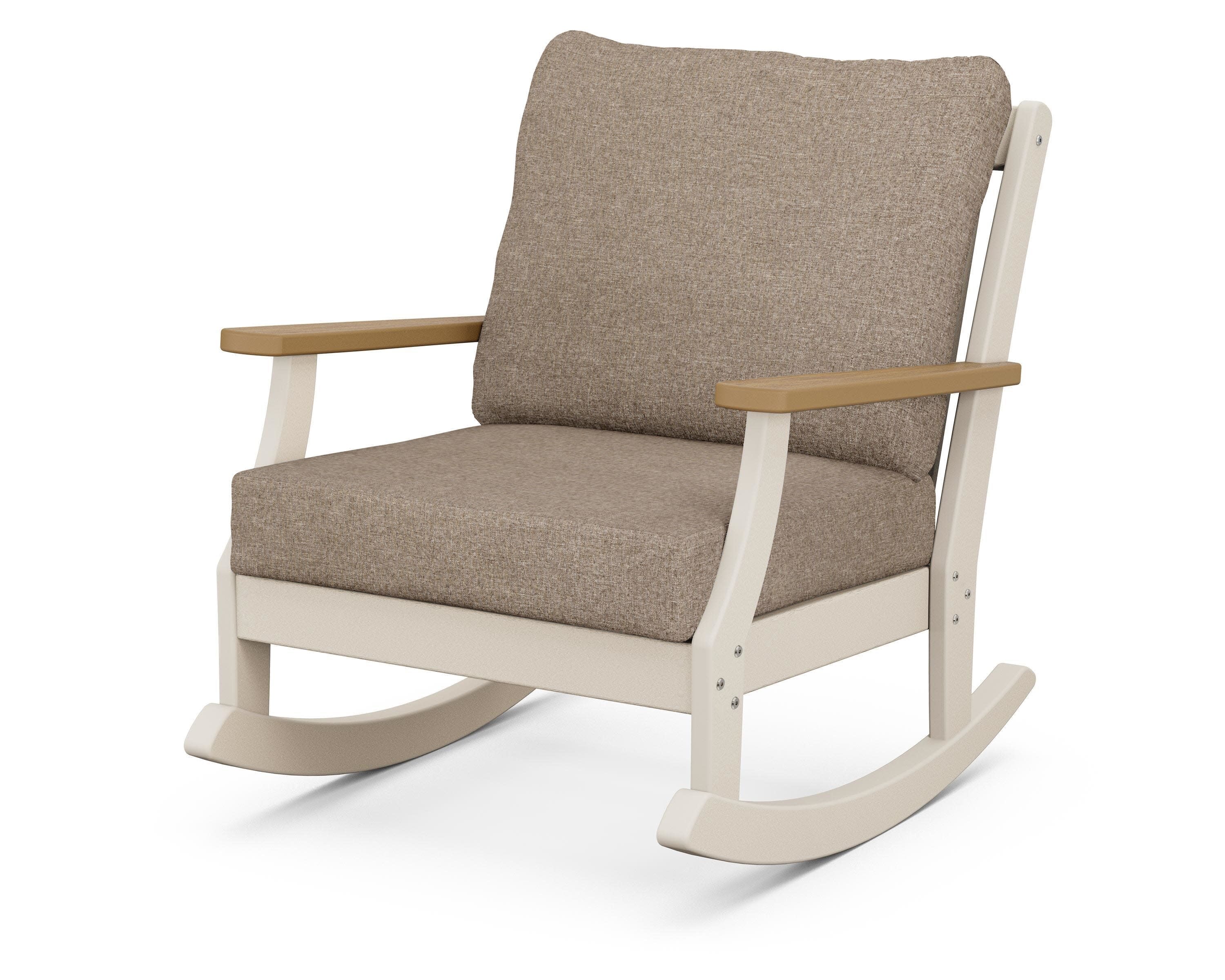 Braxton Deep Seating Rocking Chair in Sand / Natural / Spiced Burlap