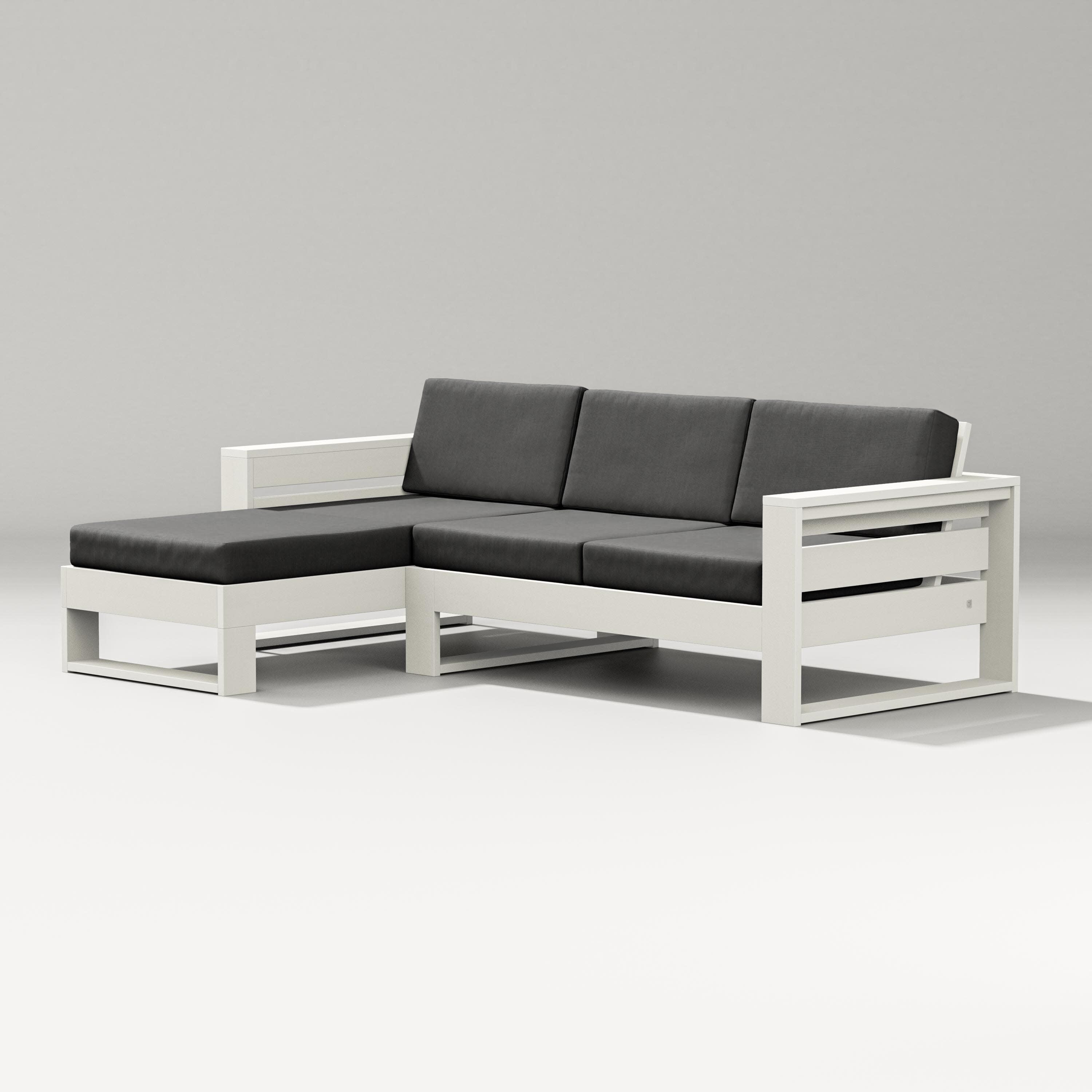 Latitude Left Chaise Sectional in Vintage White / Spectrum Carbon