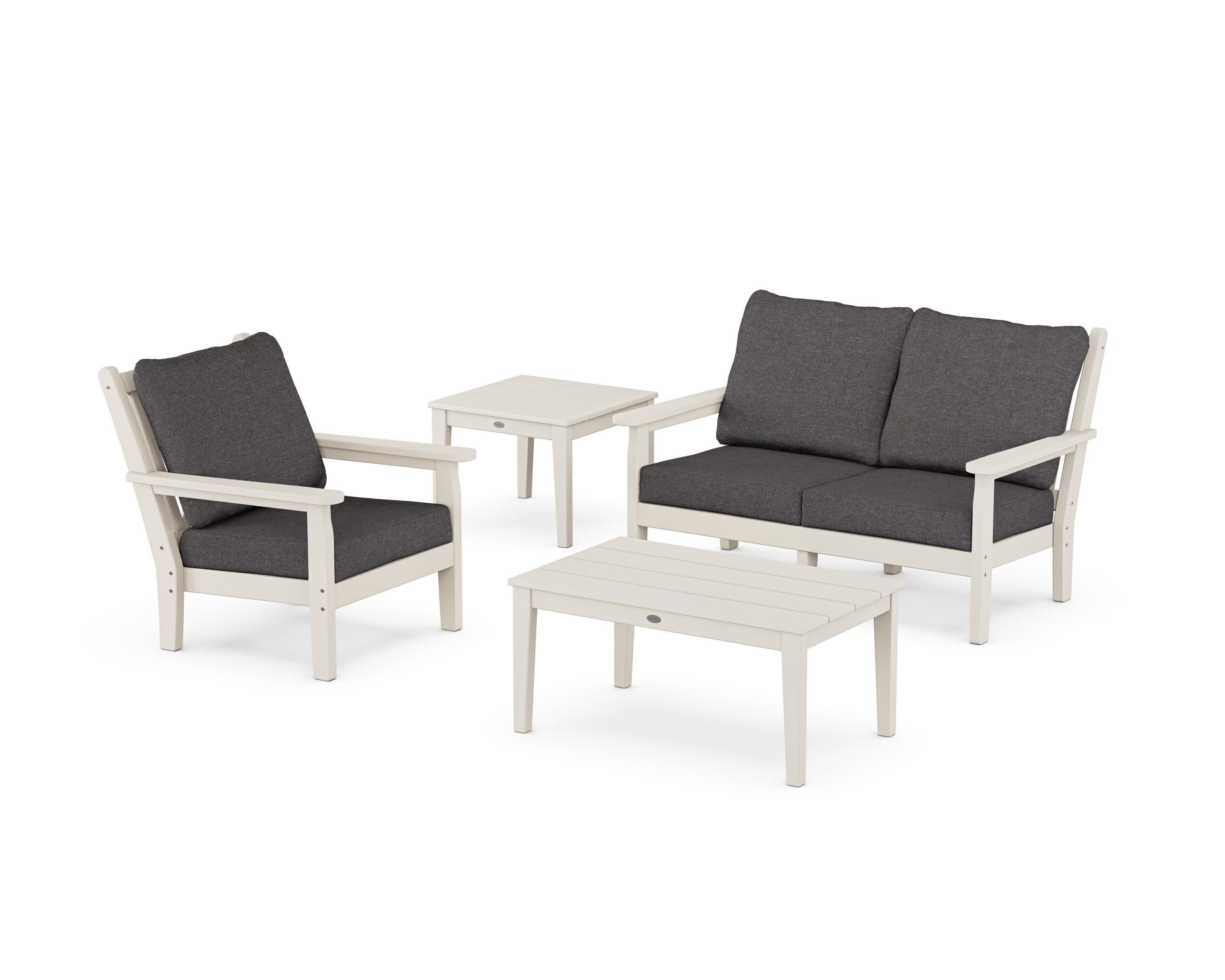 Chippendale 4-Piece Deep Seating Set in Sand / Ash Charcoal