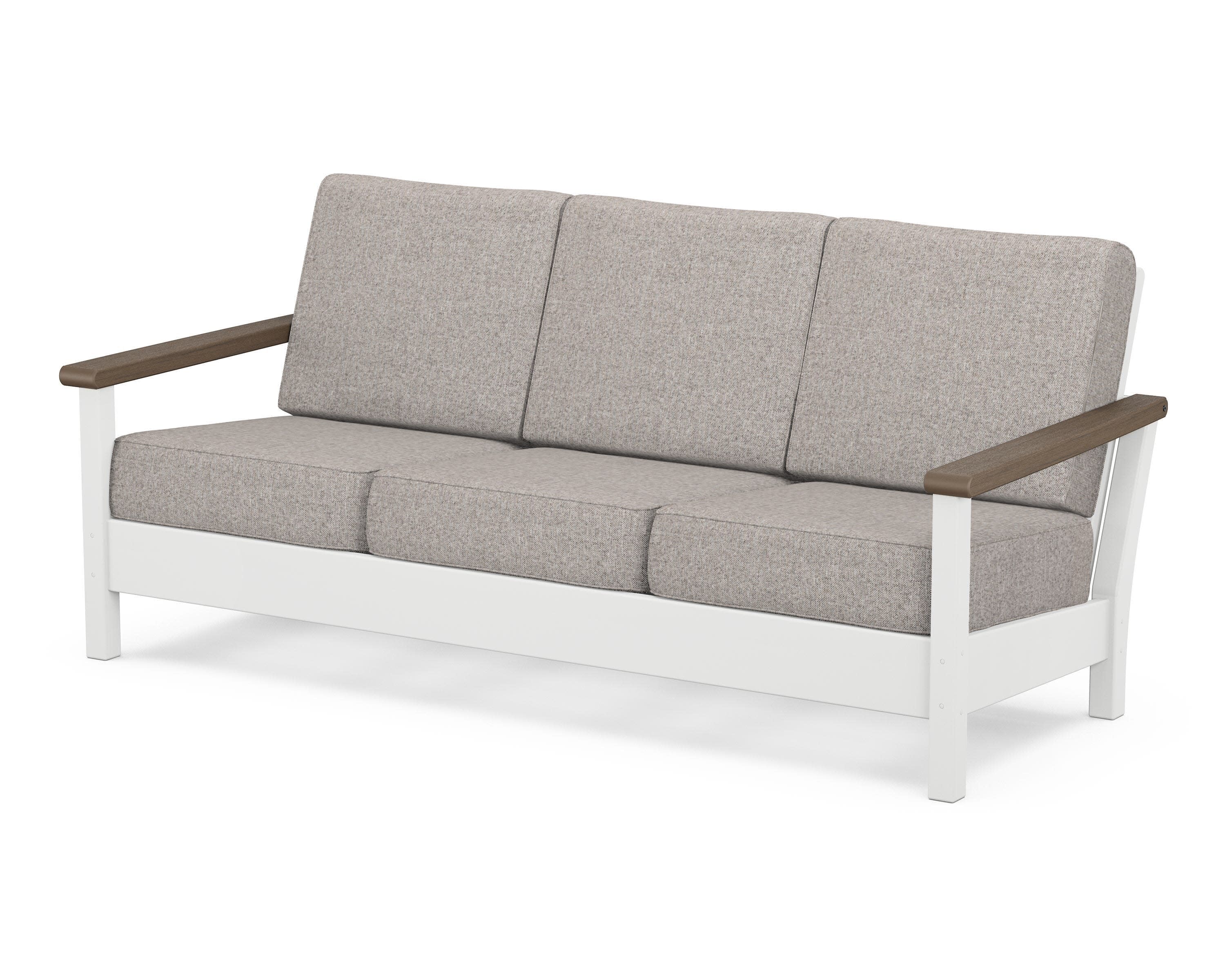 Harbour Deep Seating Sofa in White / Kona / Weathered Tweed