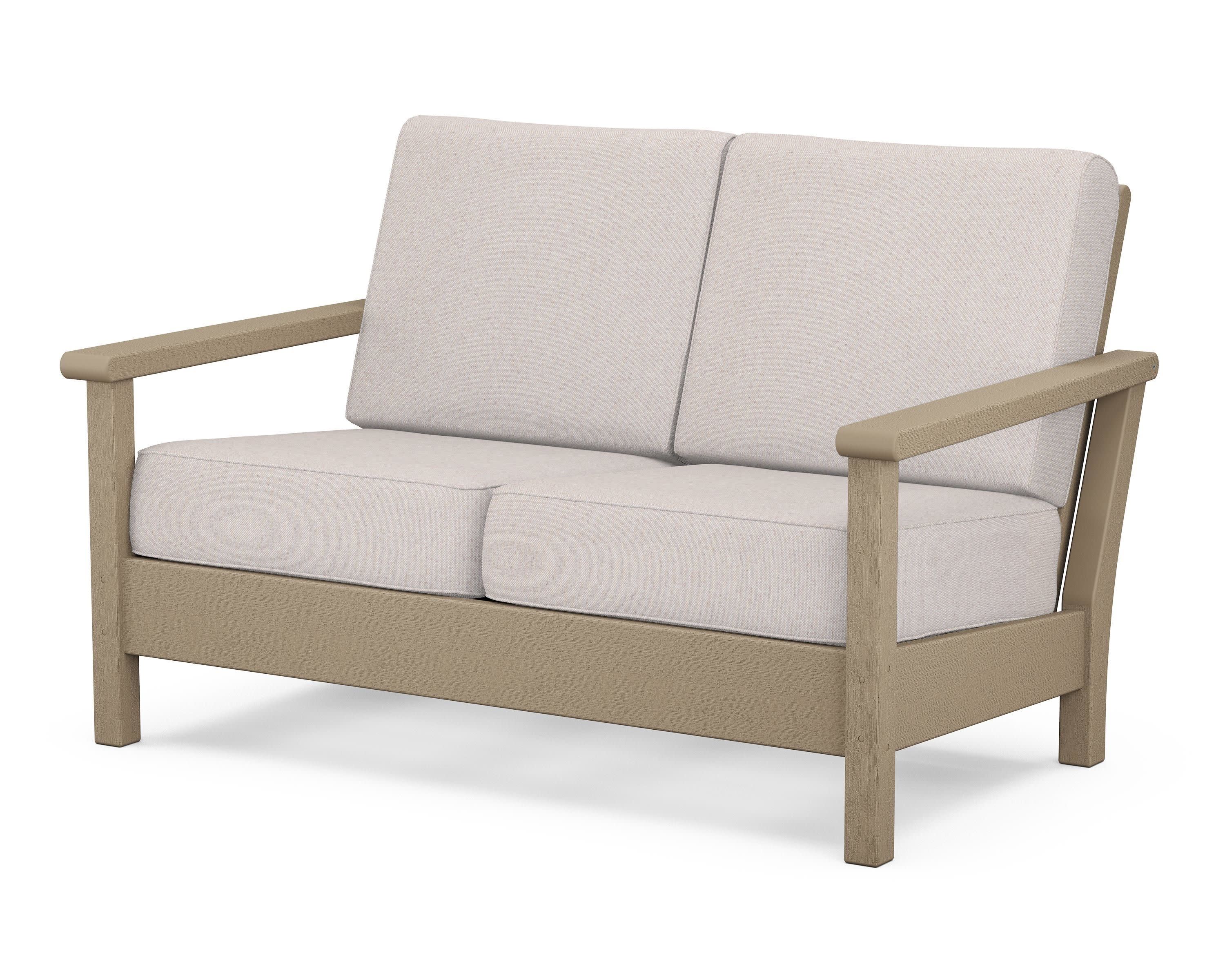 Harbour Deep Seating Loveseat in Vintage Sahara / Dune Burlap