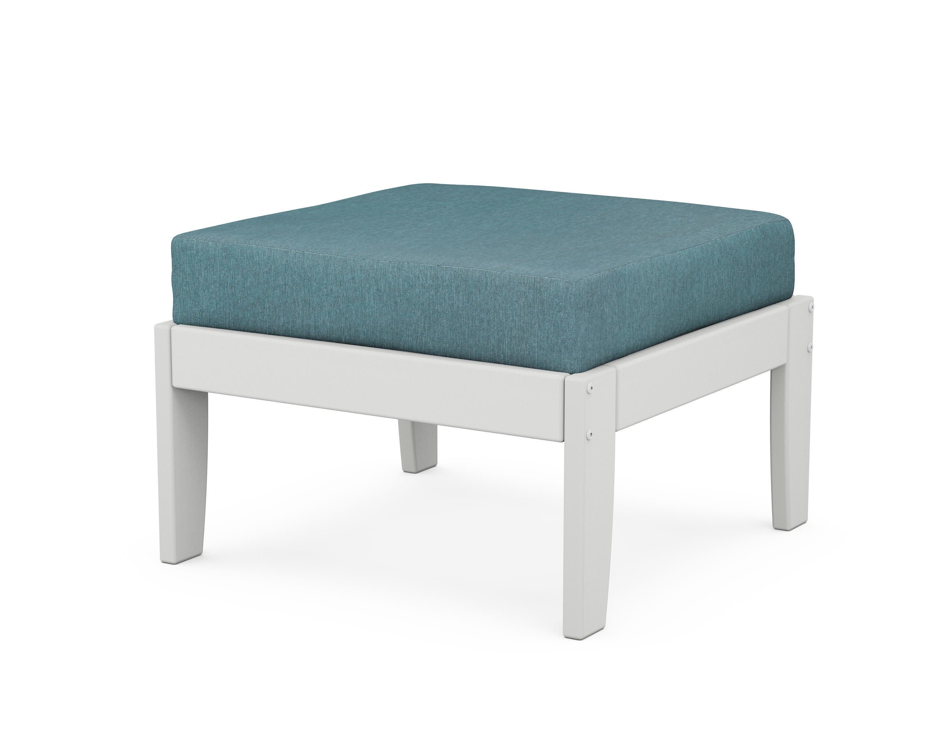 Modular Ottoman - Classic in White / Ocean Teal