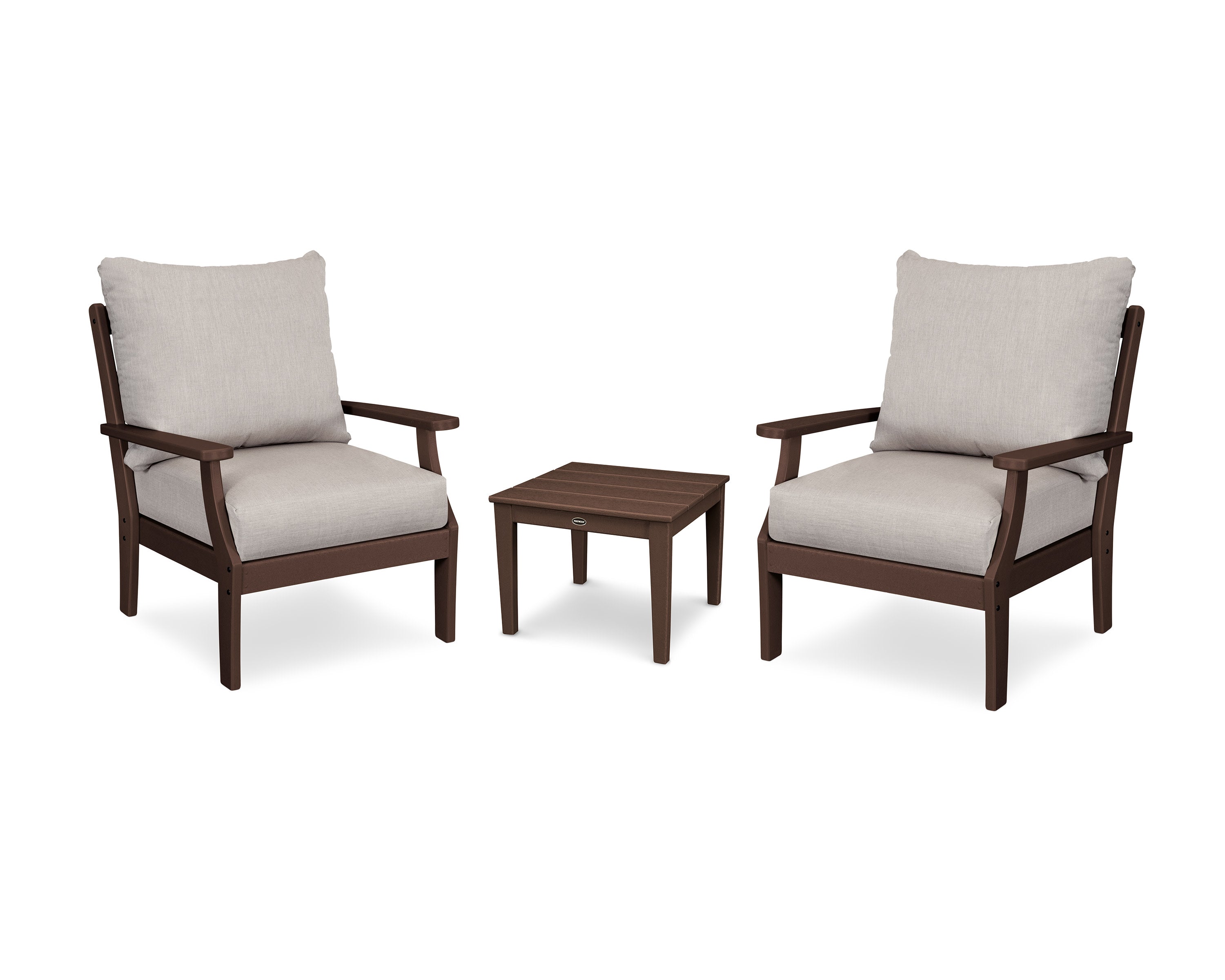 Braxton 3-Piece Deep Seating Set in Mahogany / Cast Ash