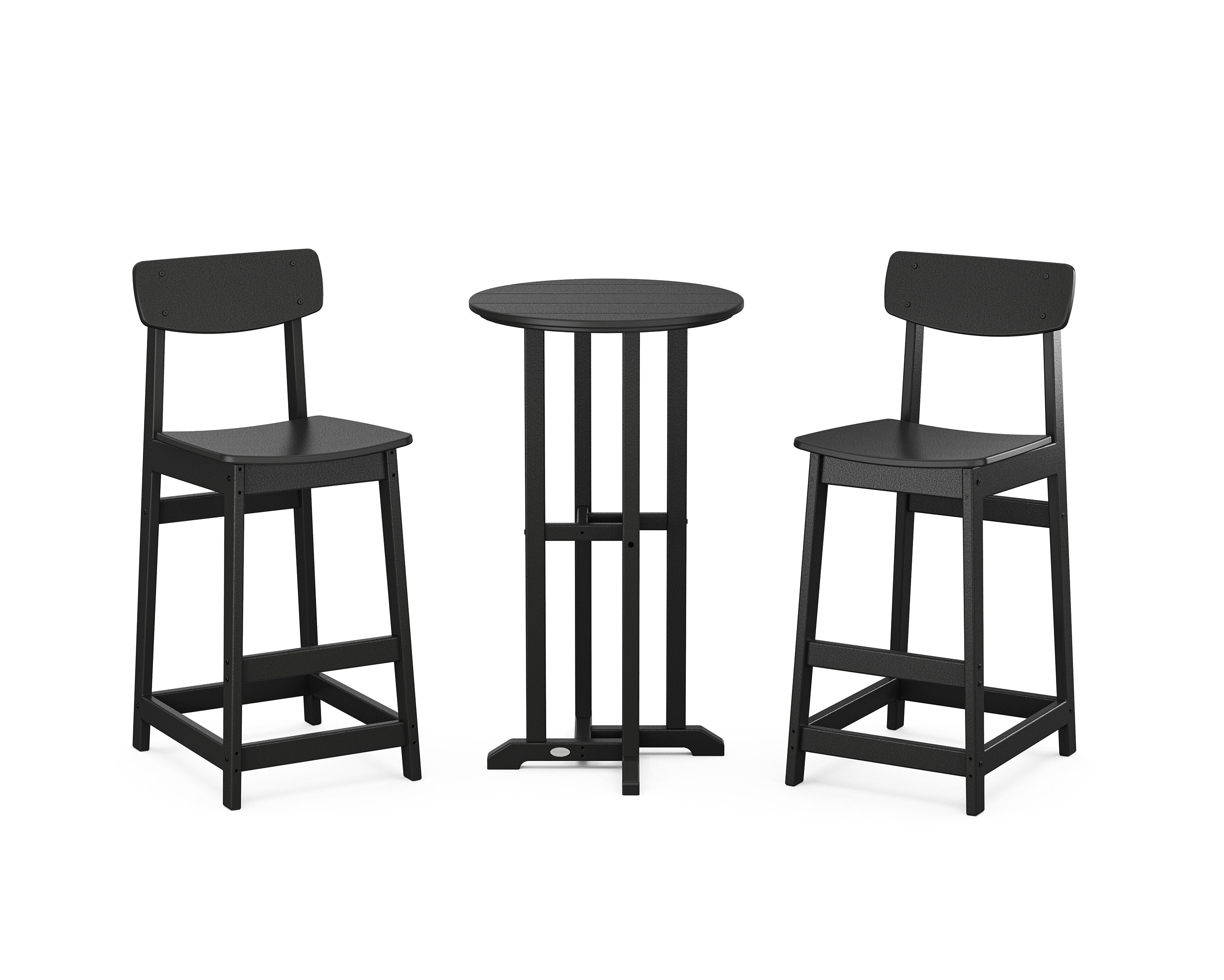 Modern Studio Urban Bar Chair 3-Piece Bistro Set in Black