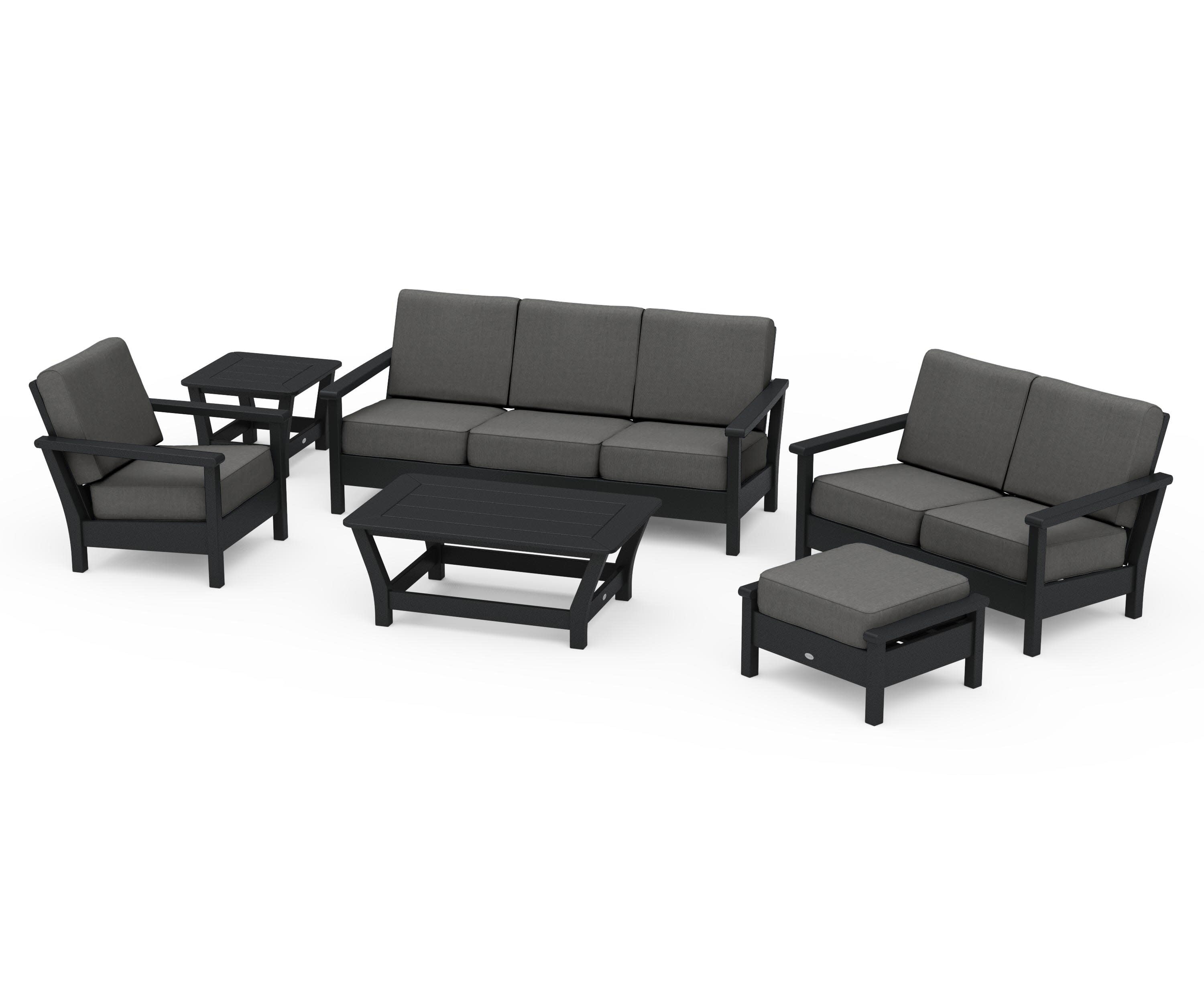 Harbour 6-Piece Outdoor Living Set in Black / Spectrum Carbon