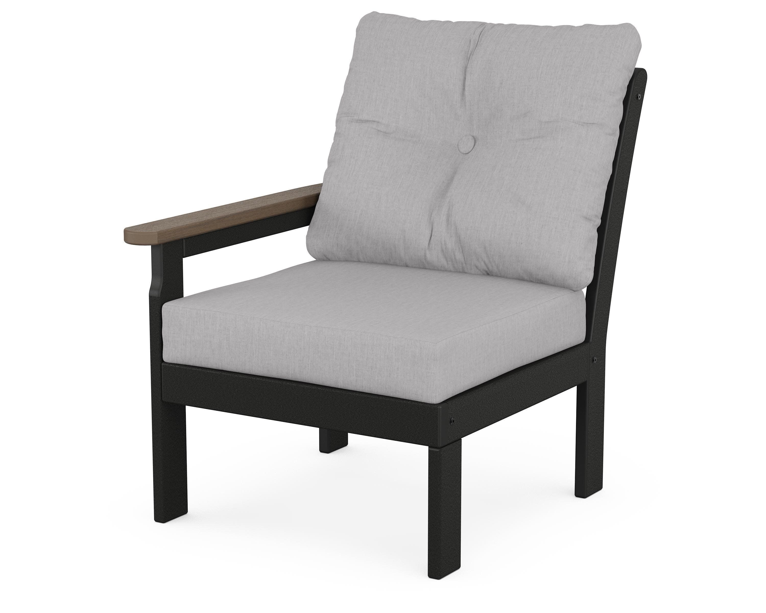Vineyard Modular Left Arm Chair in Black / Kona / Granite