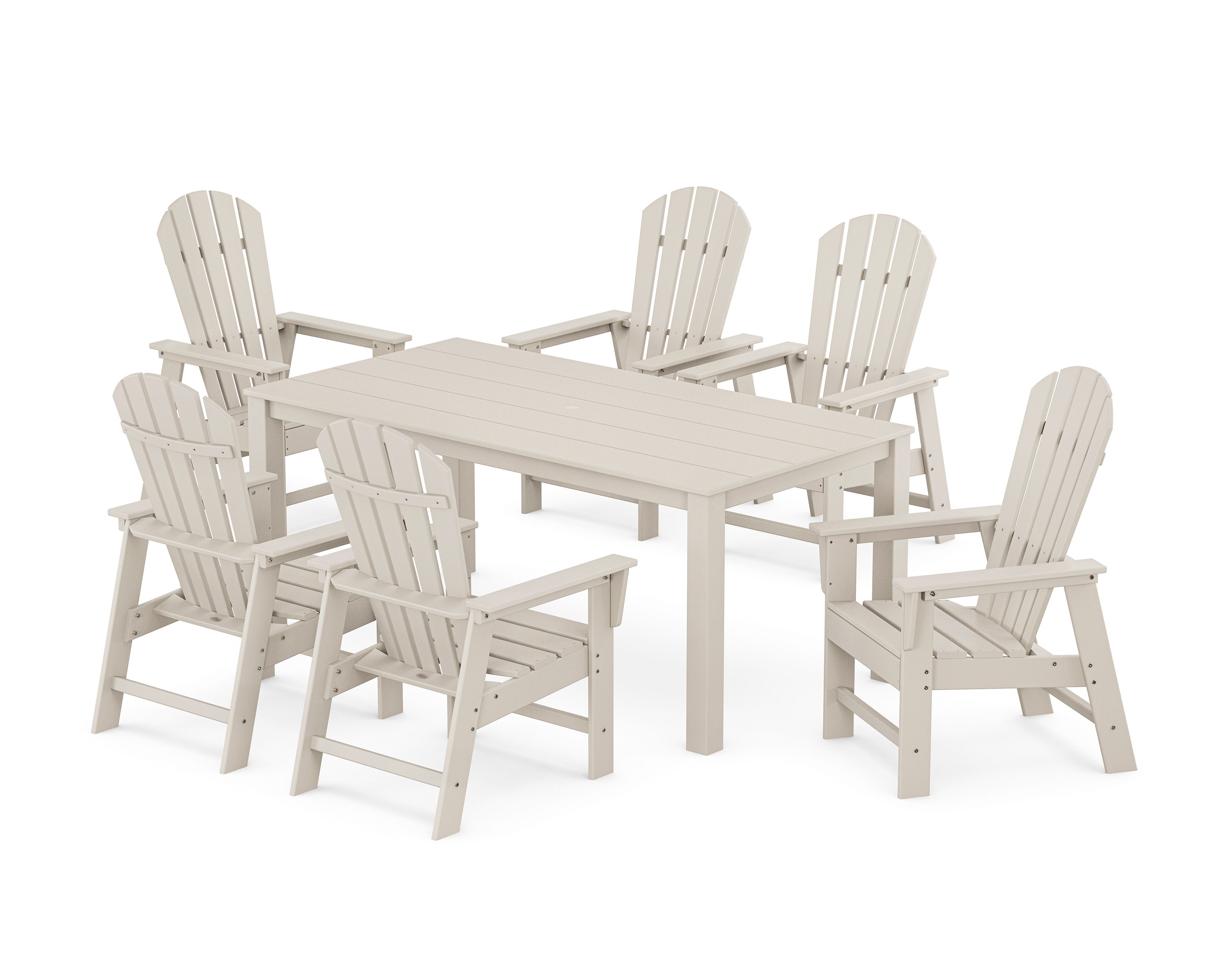 South Beach 7-Piece Parsons Dining Set in Sand