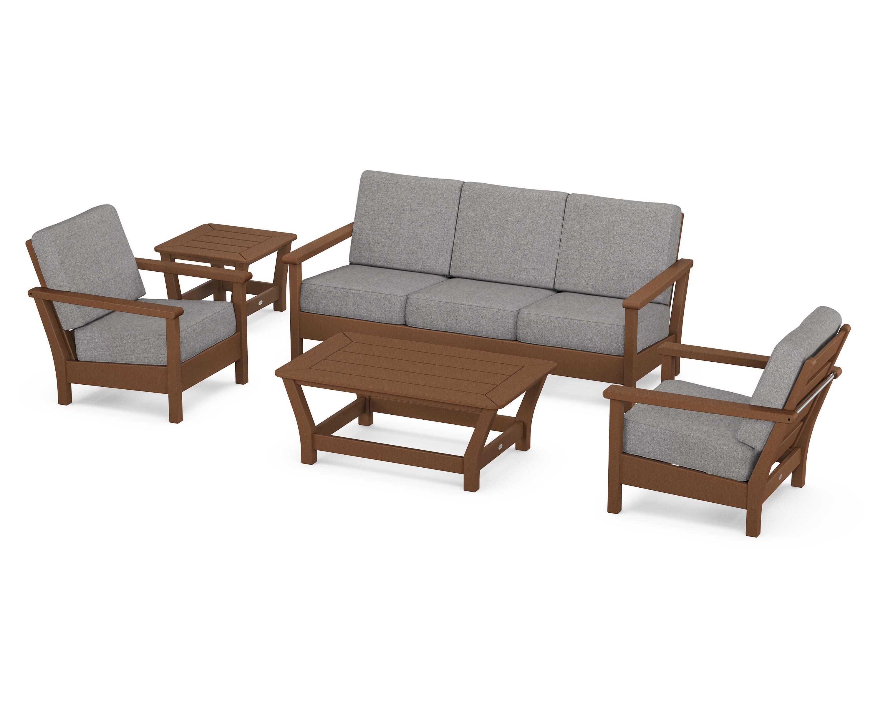 Harbour 5-Piece Deep Seating Set in Teak / Grey Mist