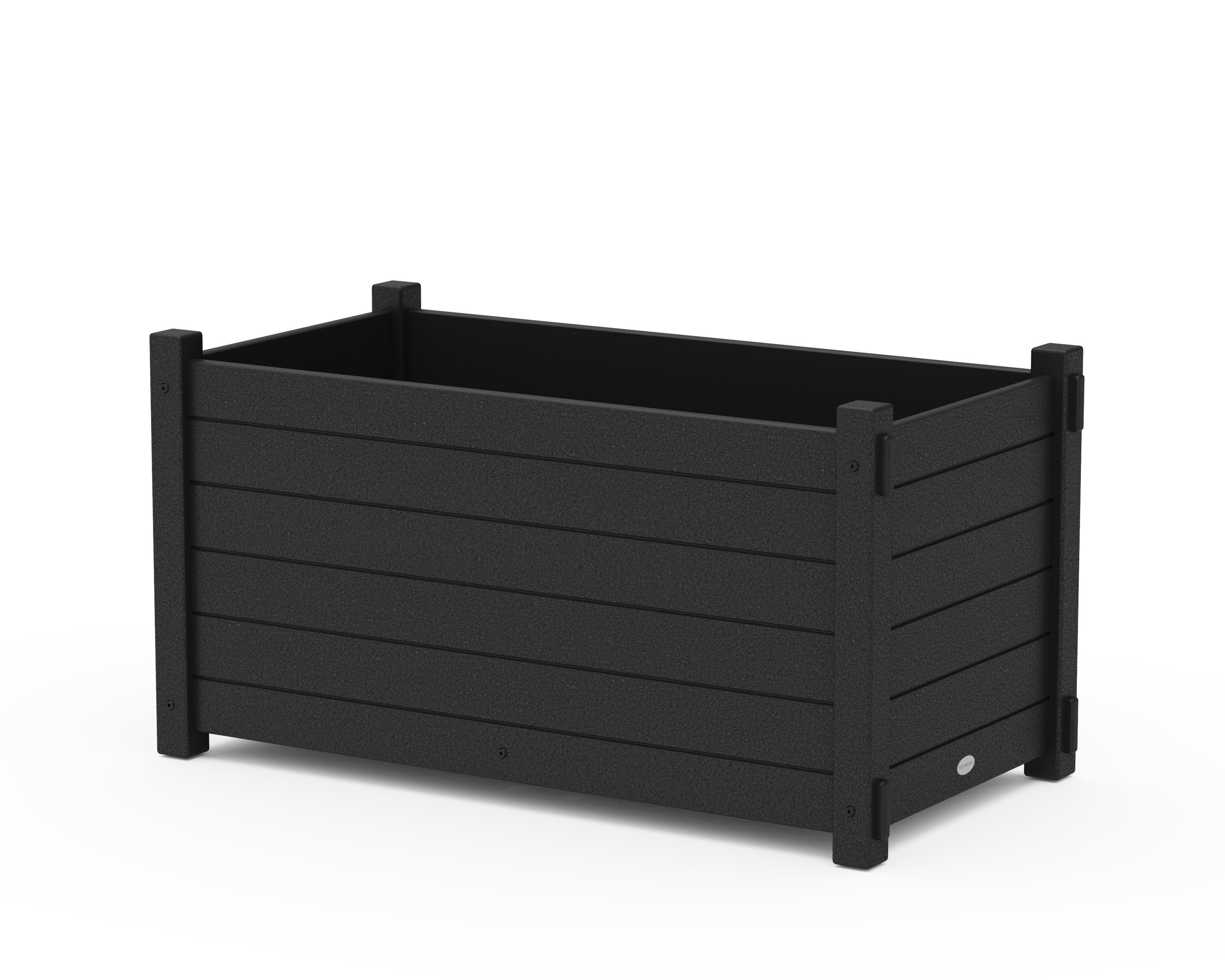 Nautical Large Rectangle Double Planter Box in Black